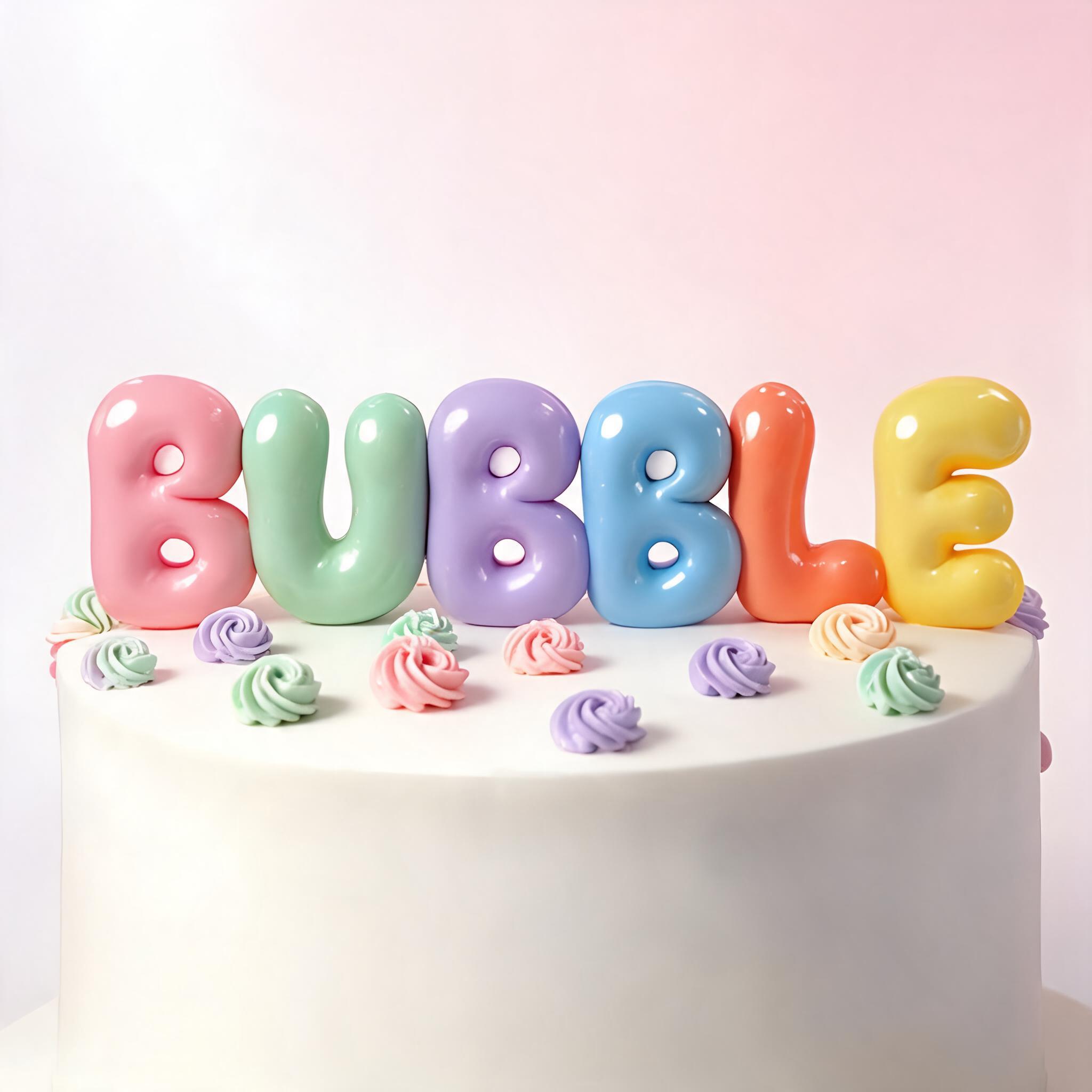 "BUBBLE" — 3d Bold Inflated | AI Text Effect Generator