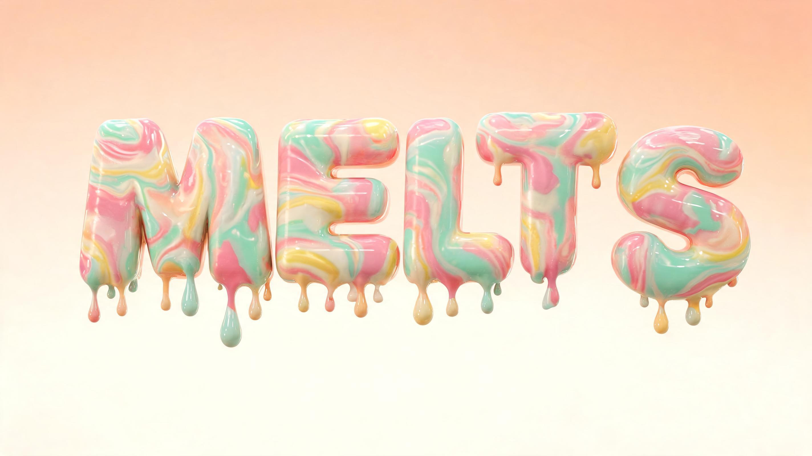 "MELTS" — Drip Font Ice text effect