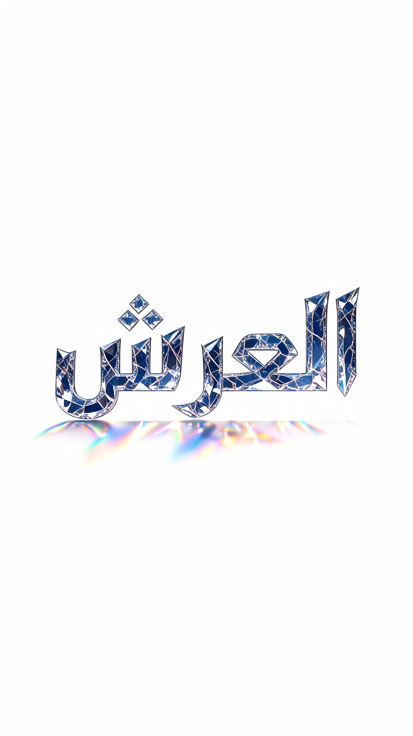 "العرش" — Glass | AI Text Effect Generator