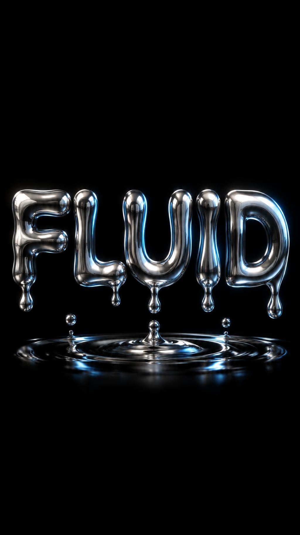 "FLUID" — Chrome Metal 3d | AI Text Effect Generator
