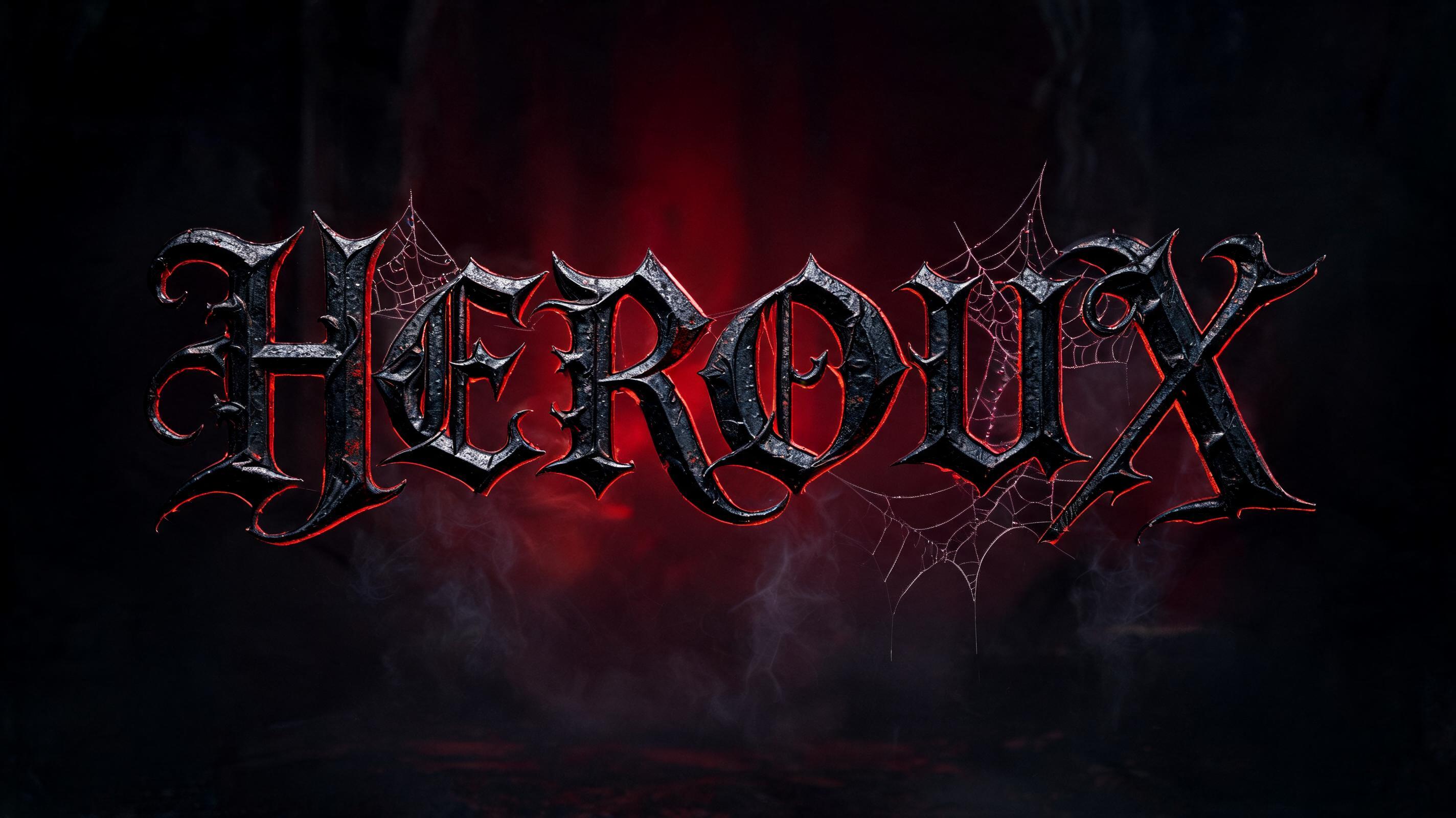 "HEROUX" — Gothic Dark | AI Text Effect Generator