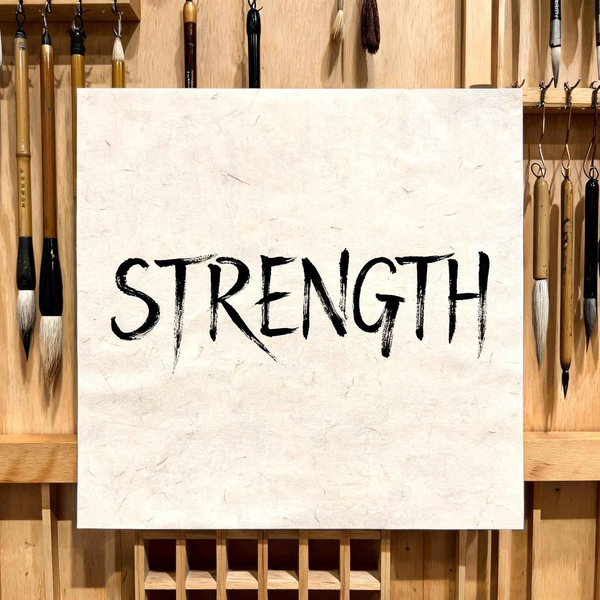 "STRENGTH" — Brush Chinese Ink | AI Text Effect Generator