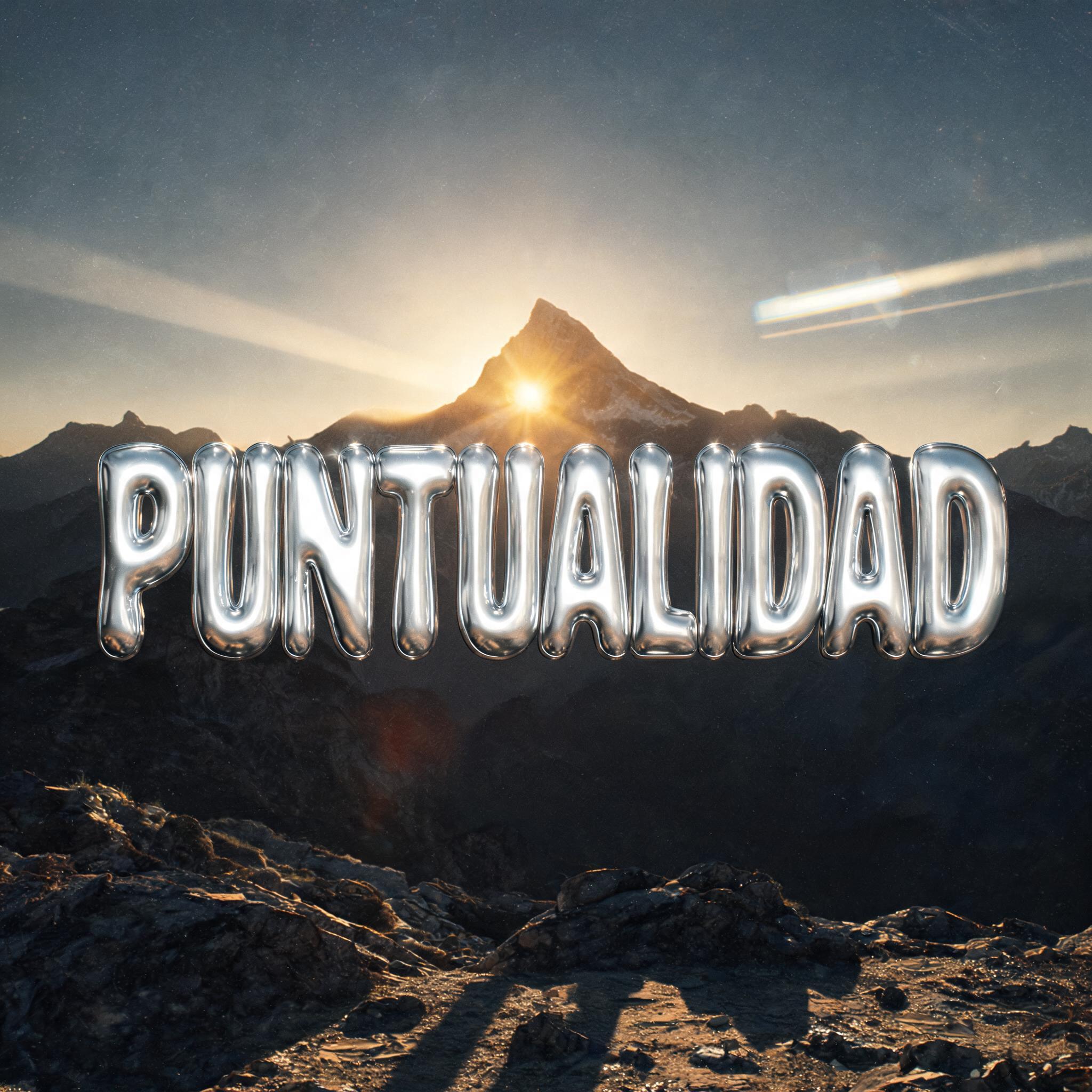 "Puntualidad" — Chrome Metal 3d | AI Text Effect Generator