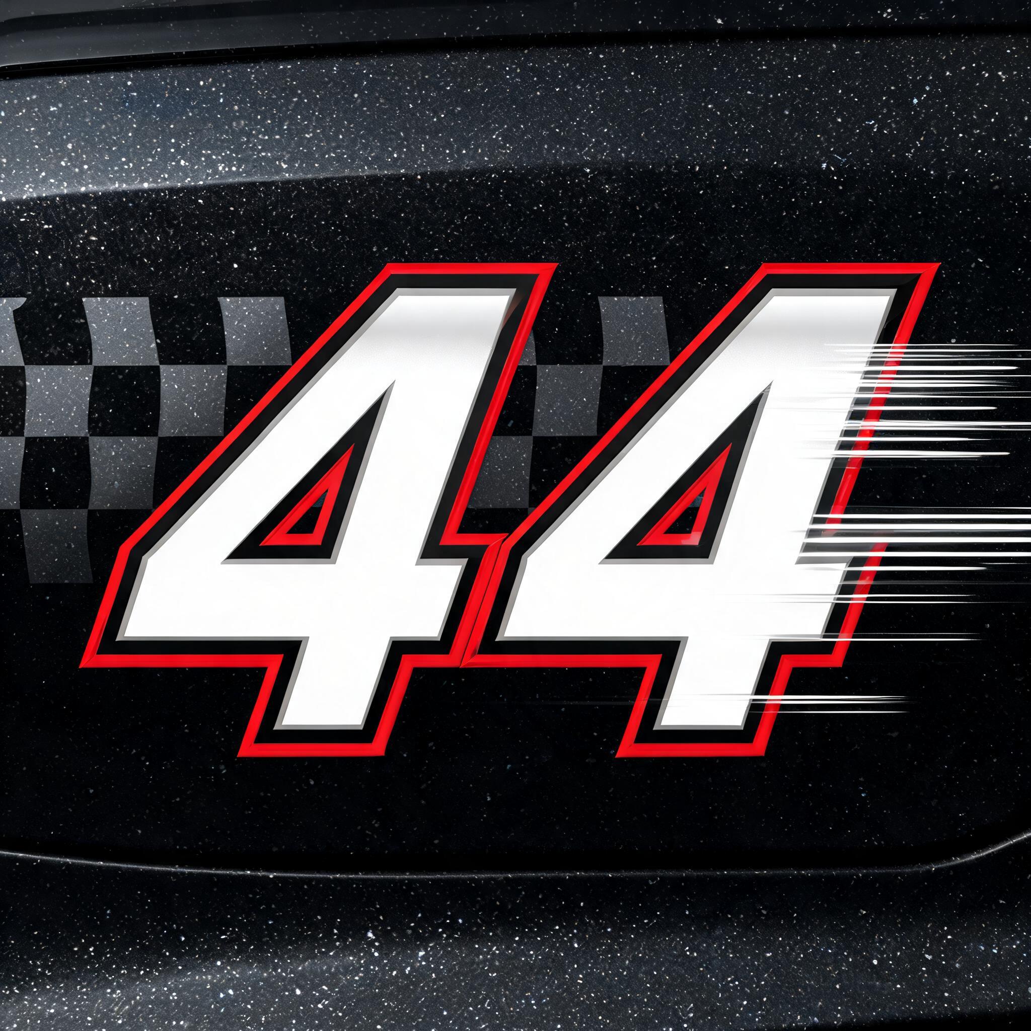 "44" — Racing | AI Text Effect Generator