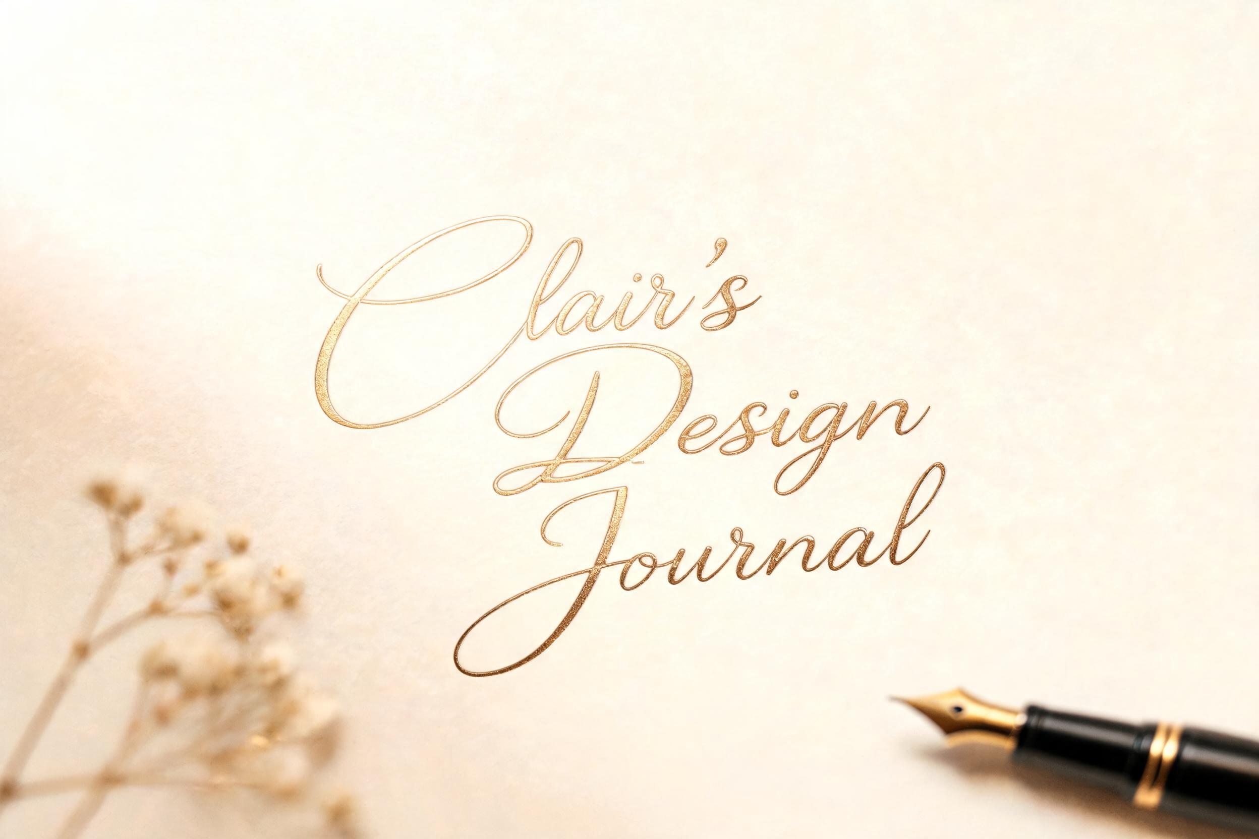 "Clair’s Design Journal" — Elegant Script | AI Text Effect Generator