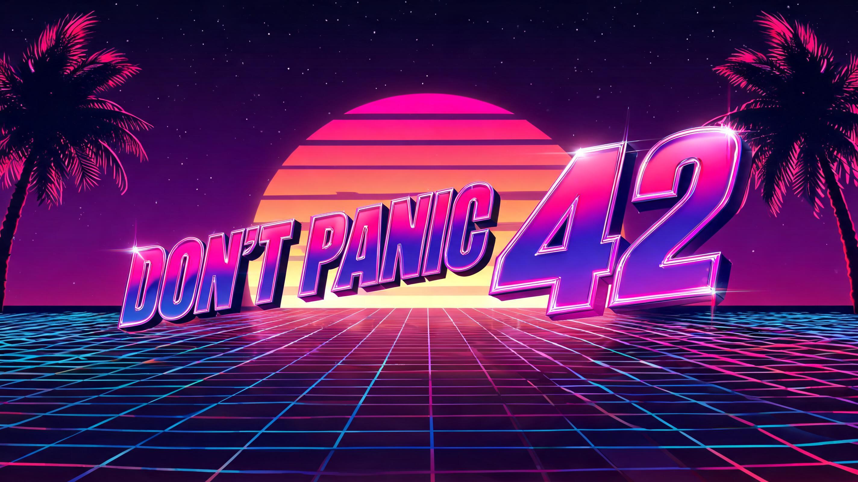 "Don't Panic 42" — Cyberpunk Synthwave text effect