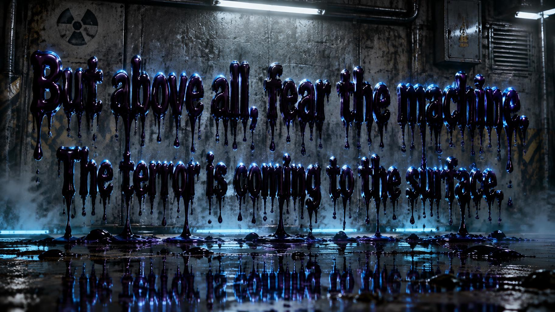 "But above all, fear the machine.
The terror is coming to the surface." — Drip Font | AI Text Effect Generator