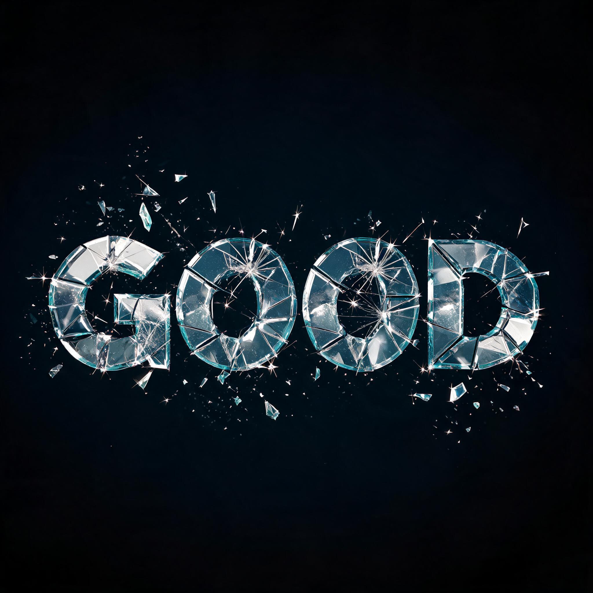 "GOOD" — Glass Broken | AI Text Effect Generator