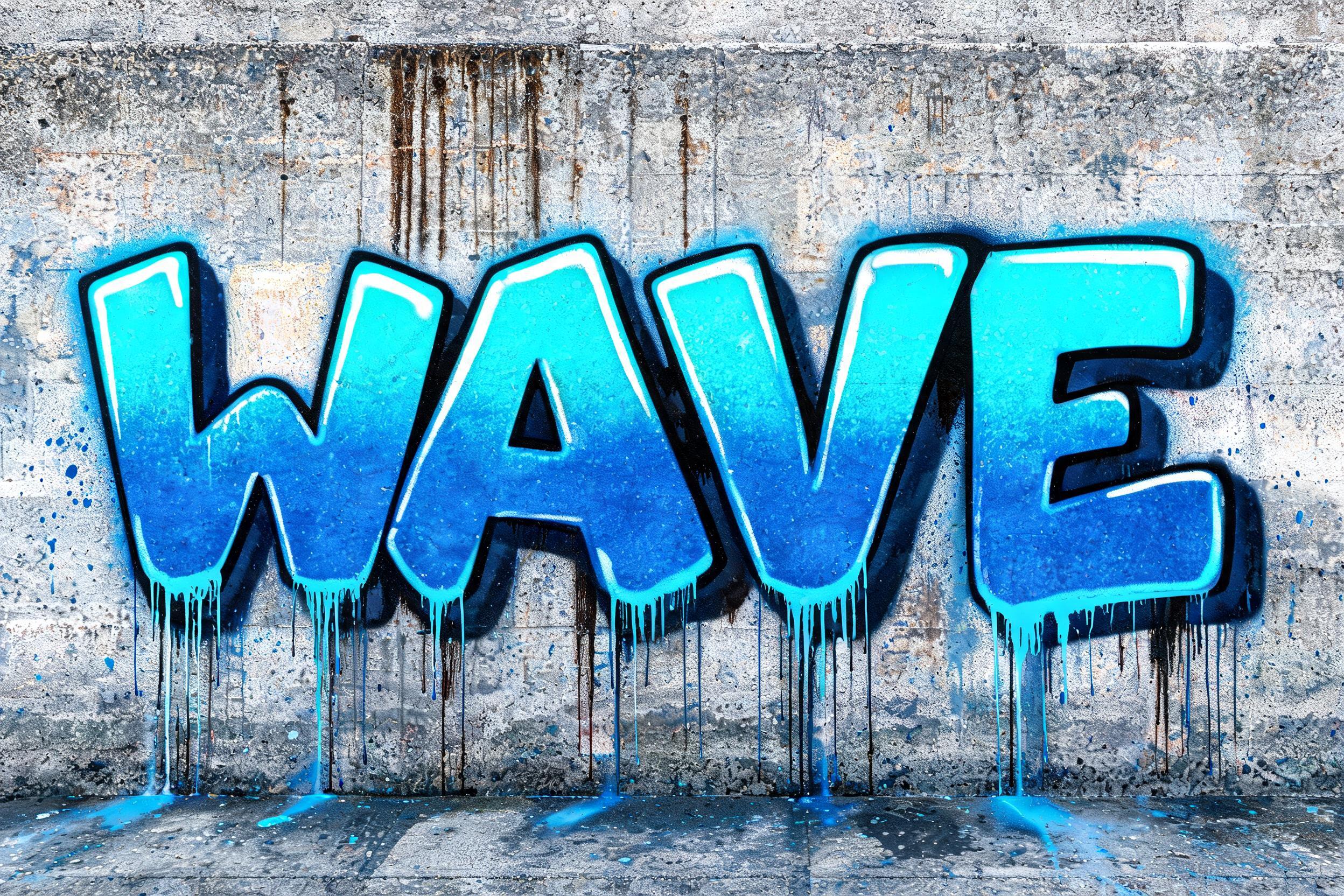 "Wave" — Graffiti | AI Text Effect Generator