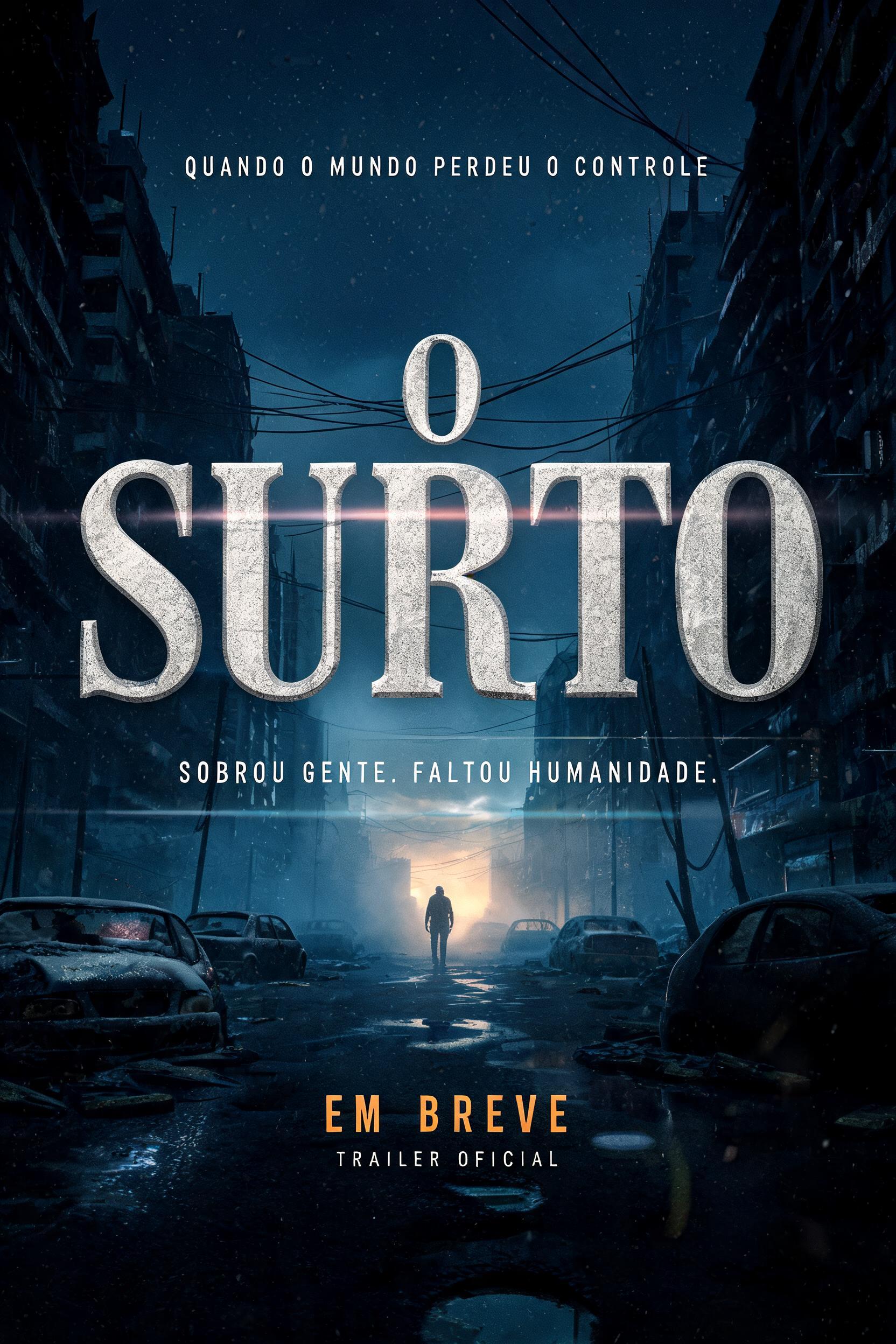 "Me faz um título de filme que diz "o surto", para um trailer. É sobre um mundo pós apocalíptico." — Cinematic Netflix | AI Text Effect Generator