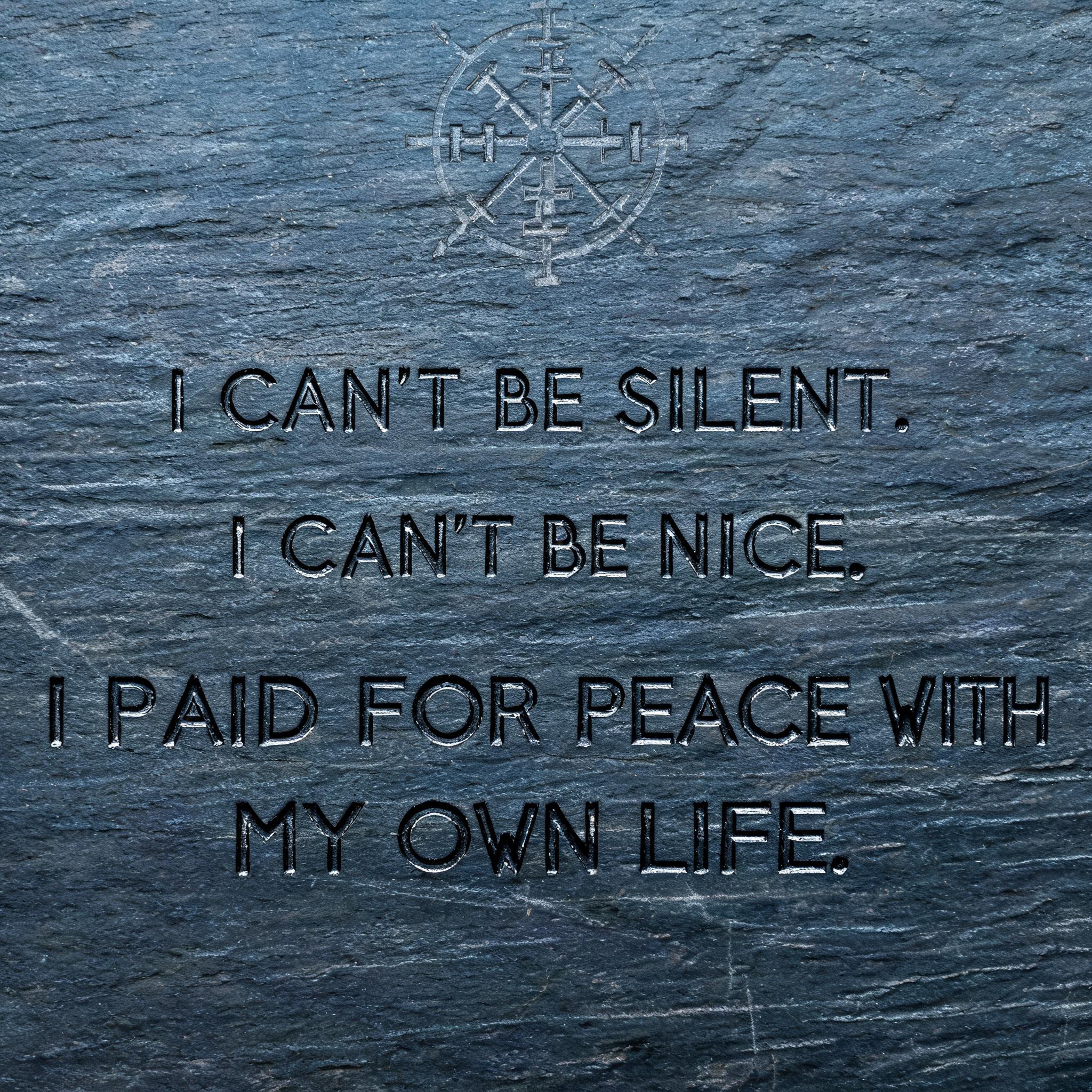 "I can't be silent. I can't be nice. I paid for peace with my own life." — Viking | AI Text Effect Generator