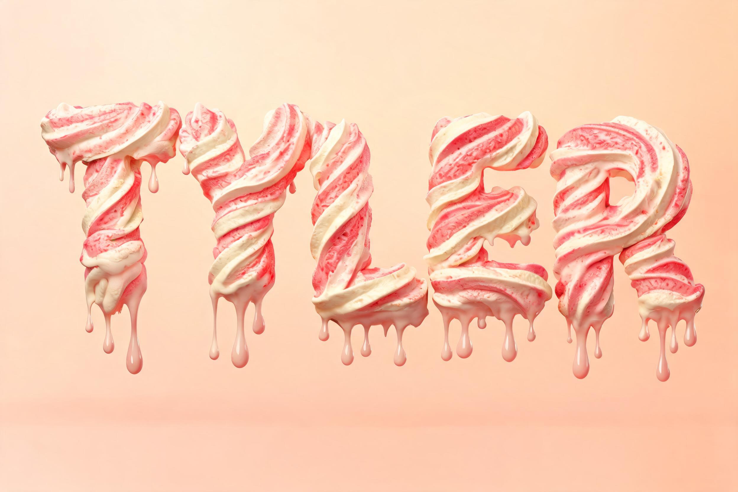 "TYLER" — Drip Font Ice text effect