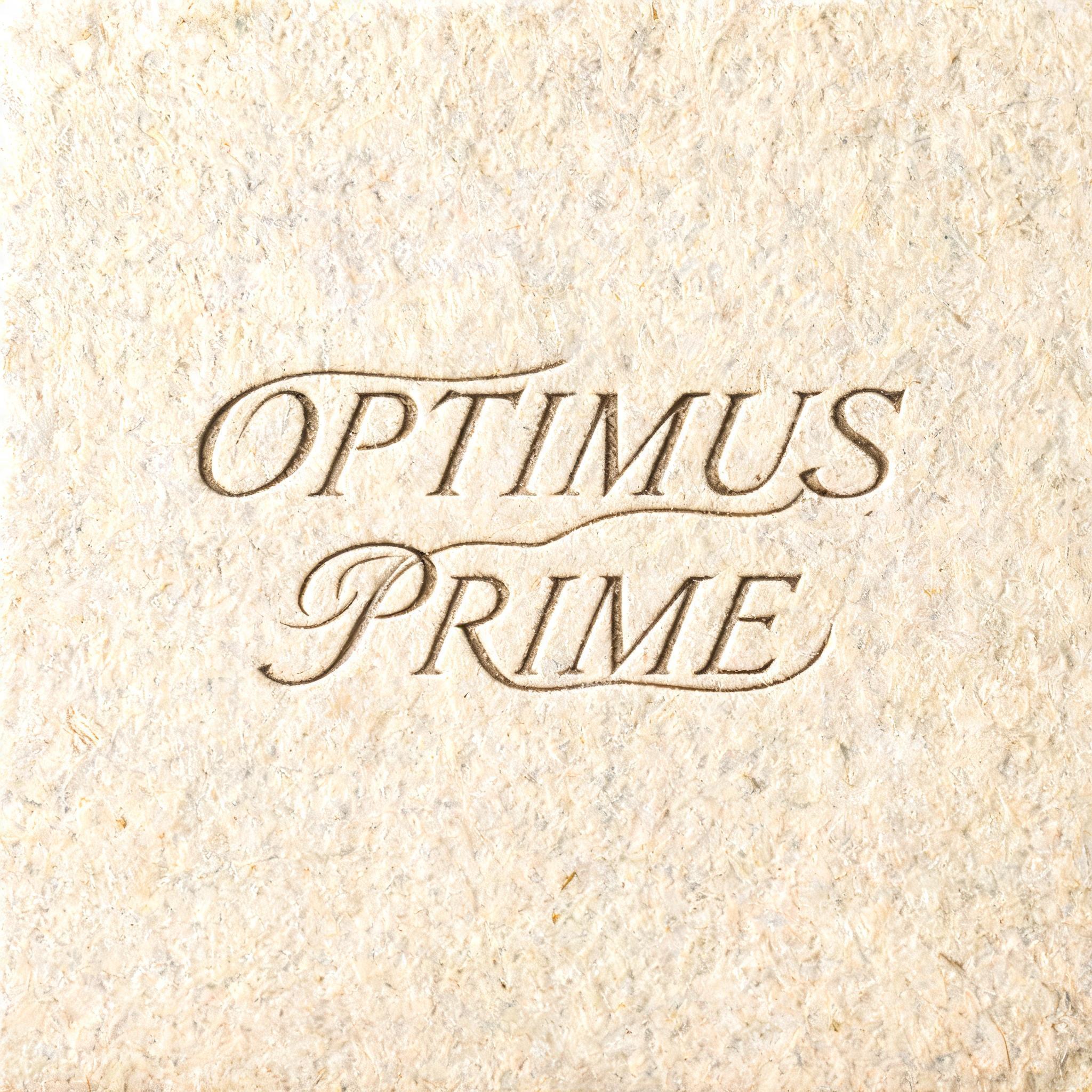 "OPTIMUS PRIME" — Emboss text effect