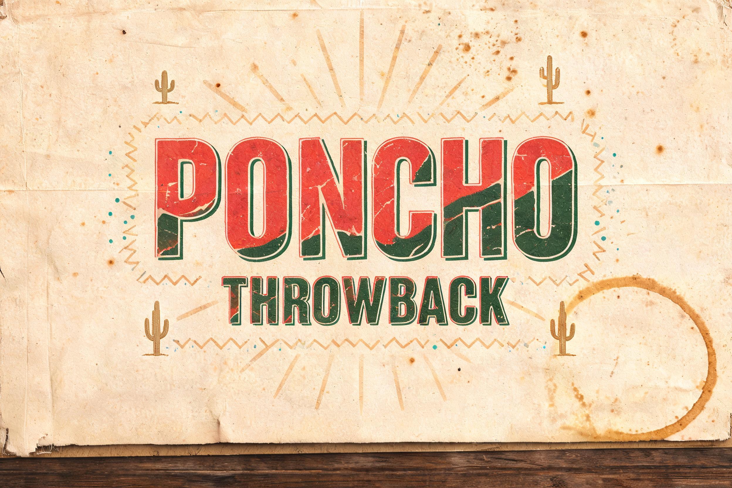 "Poncho Throwback" — Vintage | AI Text Effect Generator