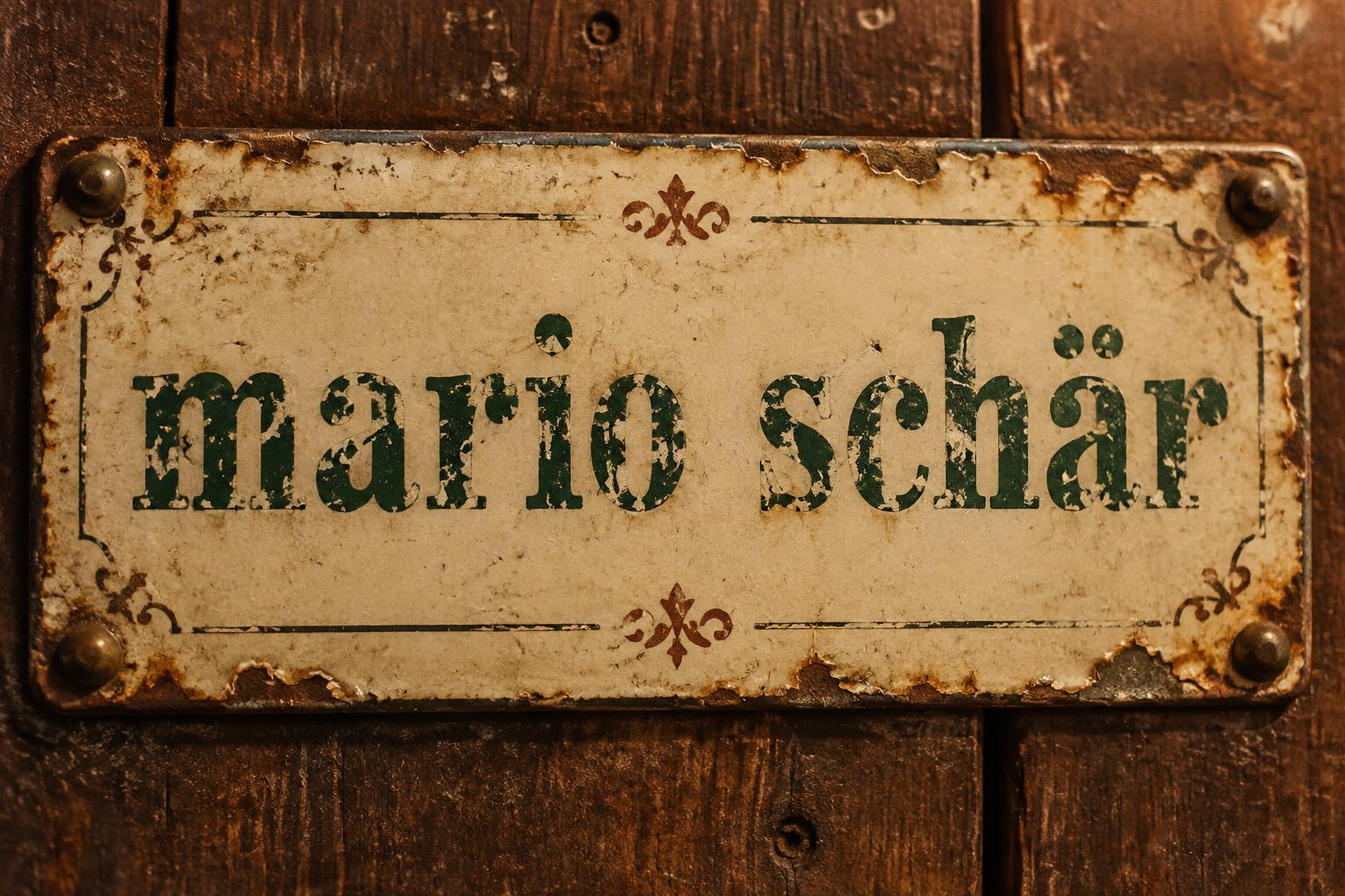 "mario schär" — Vintage | AI Text Effect Generator