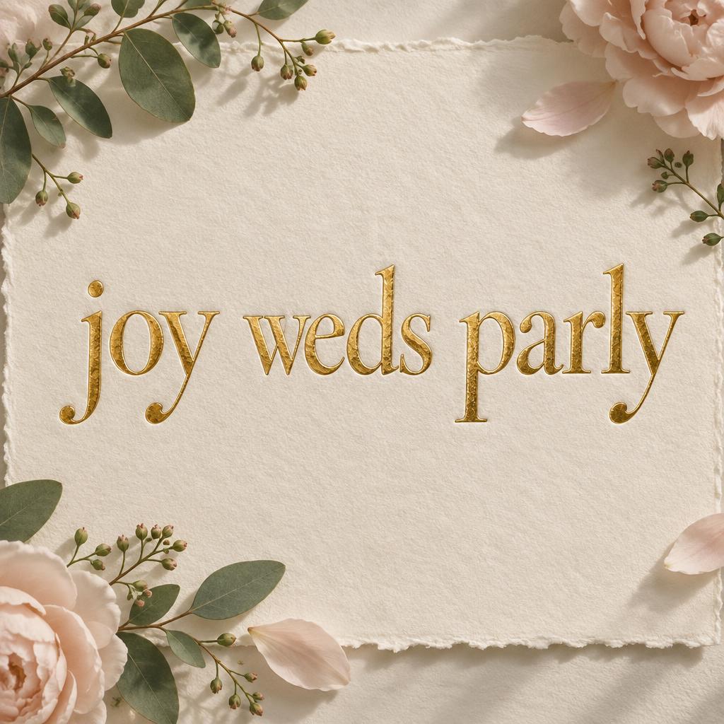 "joy weds parly" — Wedding | AI Text Effect Generator