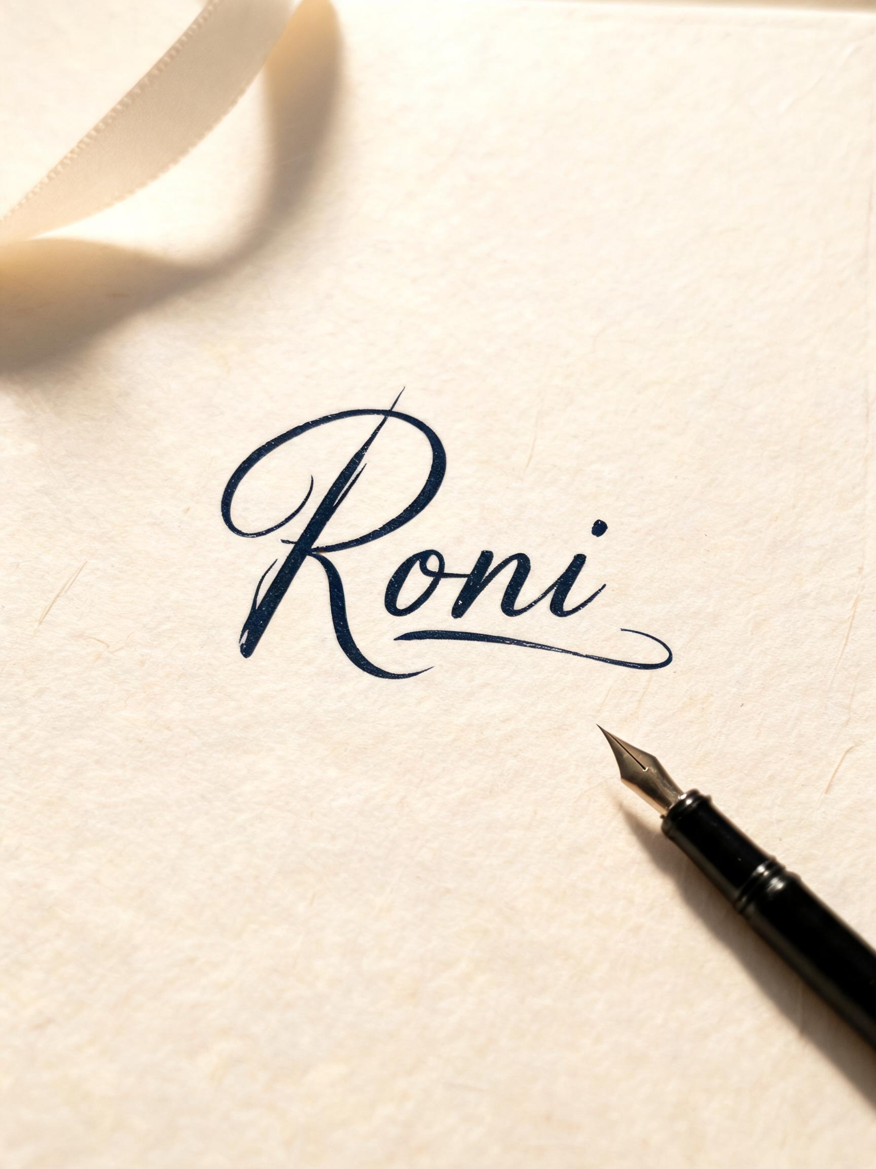 "Roni" — Cursive text effect