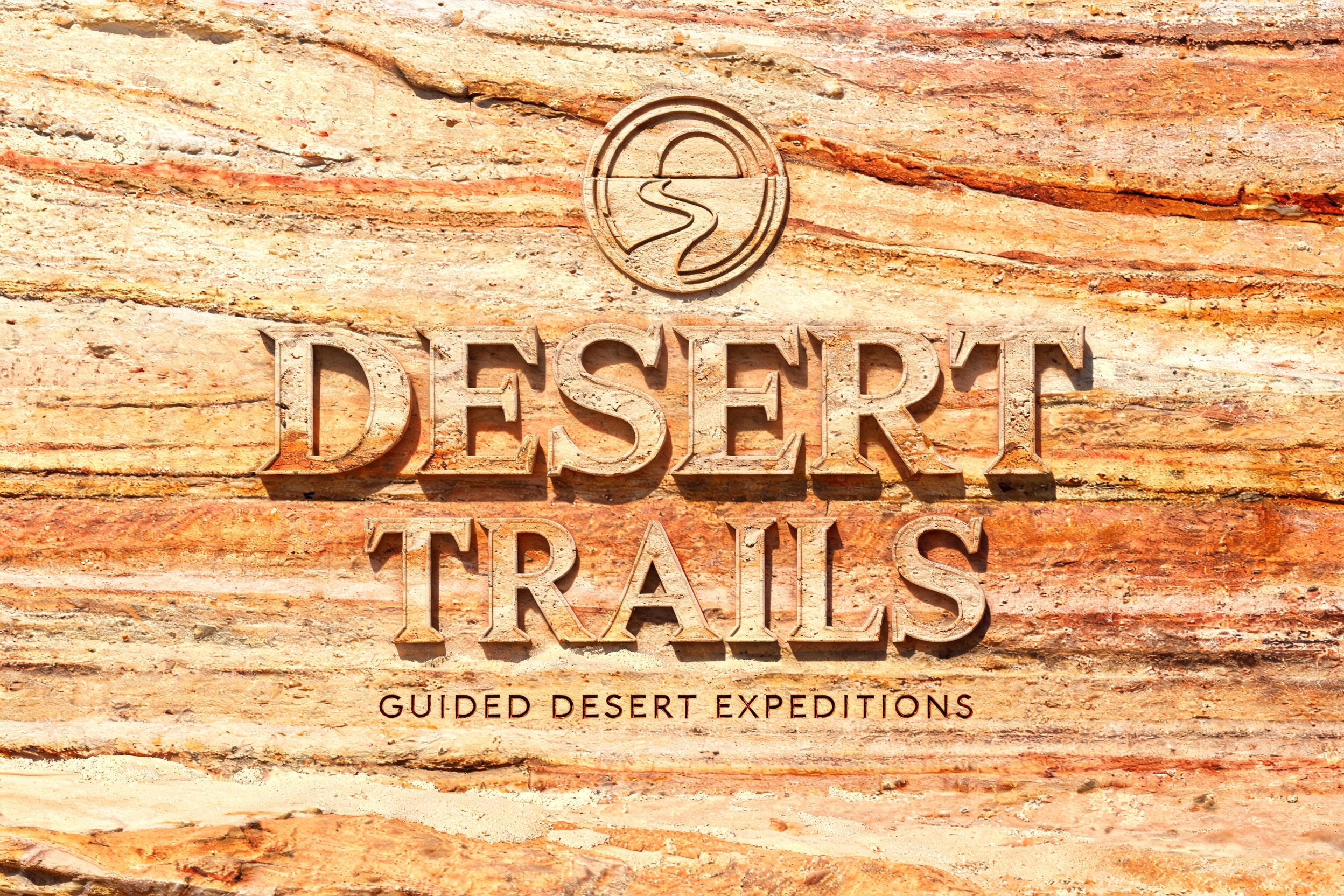 "DESERT TRAILS
GUIDED DESERT EXPEDITIONS" — Sand Stone | AI Text Effect Generator