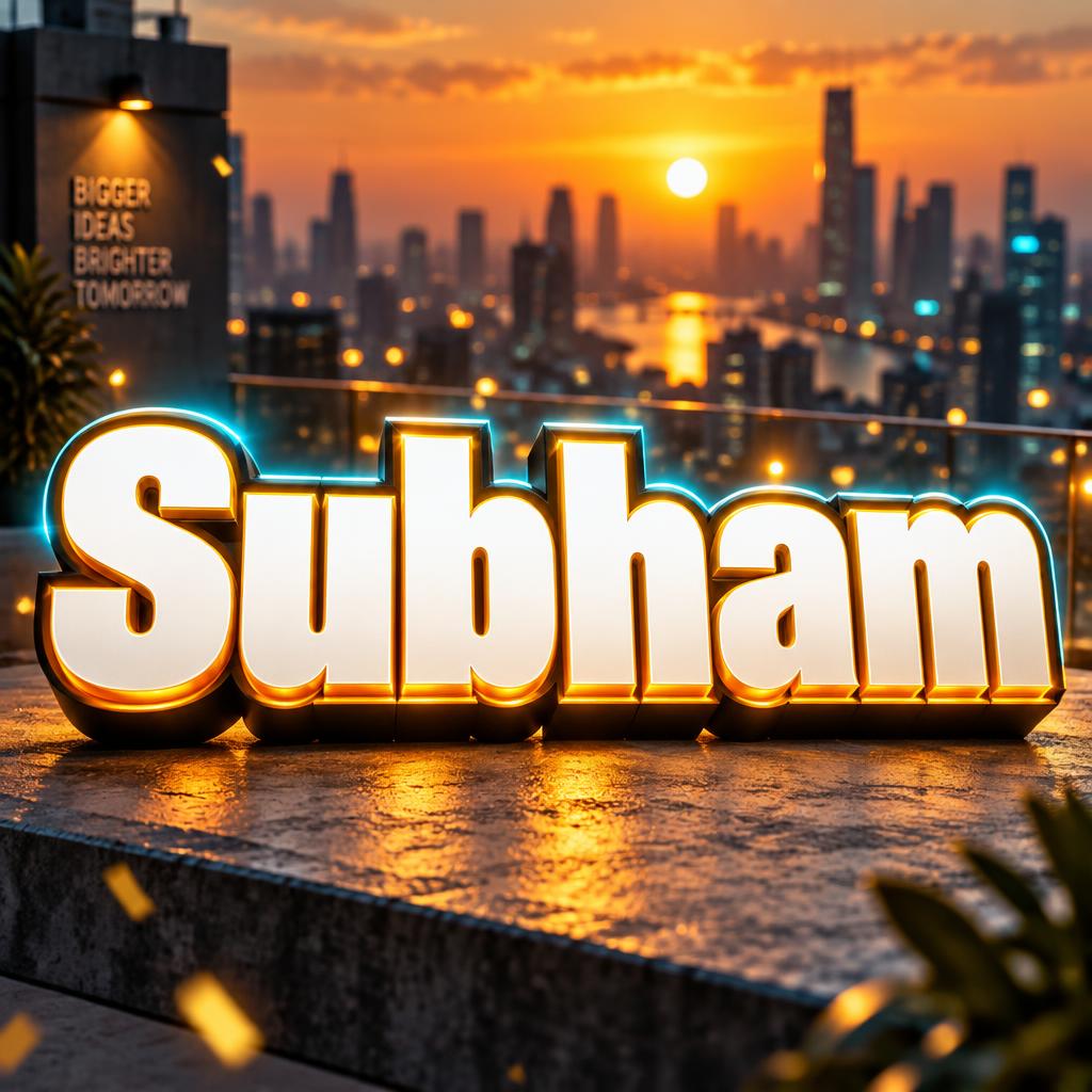 "Subham" — Cinematic Youtube Creator | AI Text Effect Generator