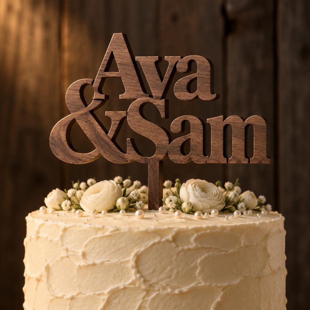"Ava & Sam" — Laser Cut | AI Text Effect Generator