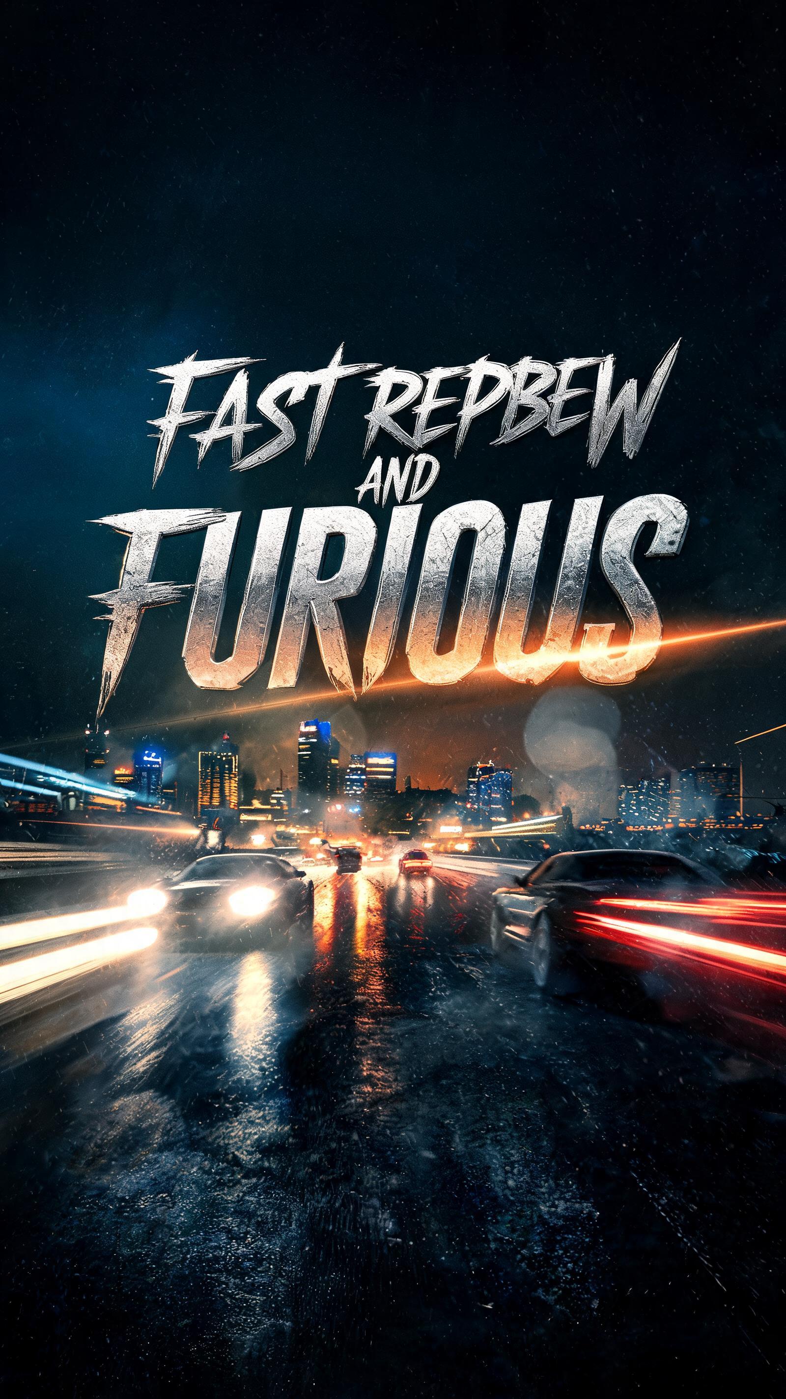 "FAST REPBEW AND FURIOUS" — Cinematic text effect