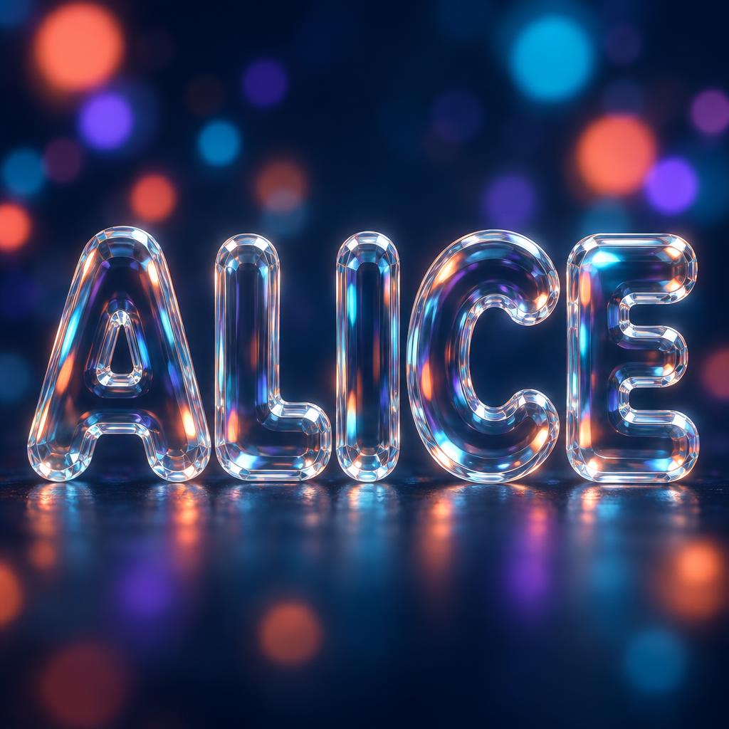 "ALICE" — Glass Morphism | AI Text Effect Generator