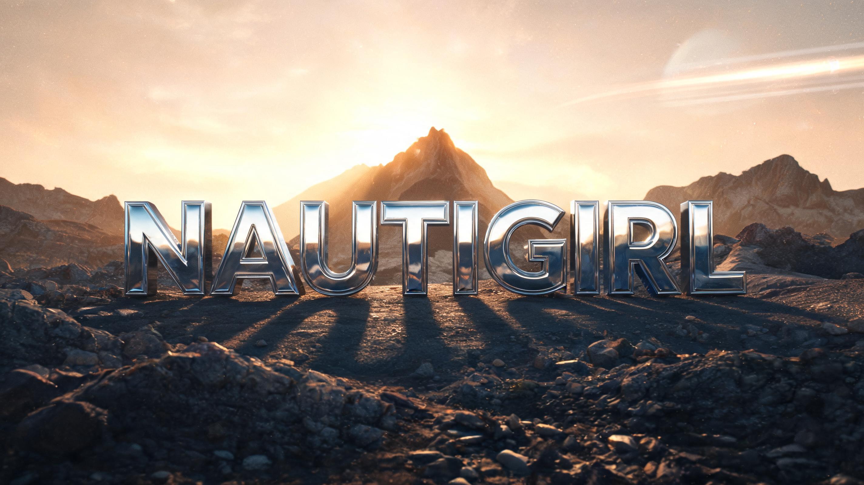 "Nautigirl" — Chrome Metal 3d | AI Text Effect Generator