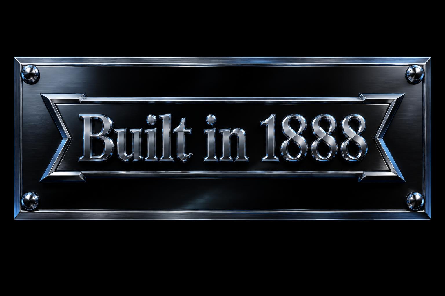 "Built in 1888" — Chrome Metal 3d | AI Text Effect Generator