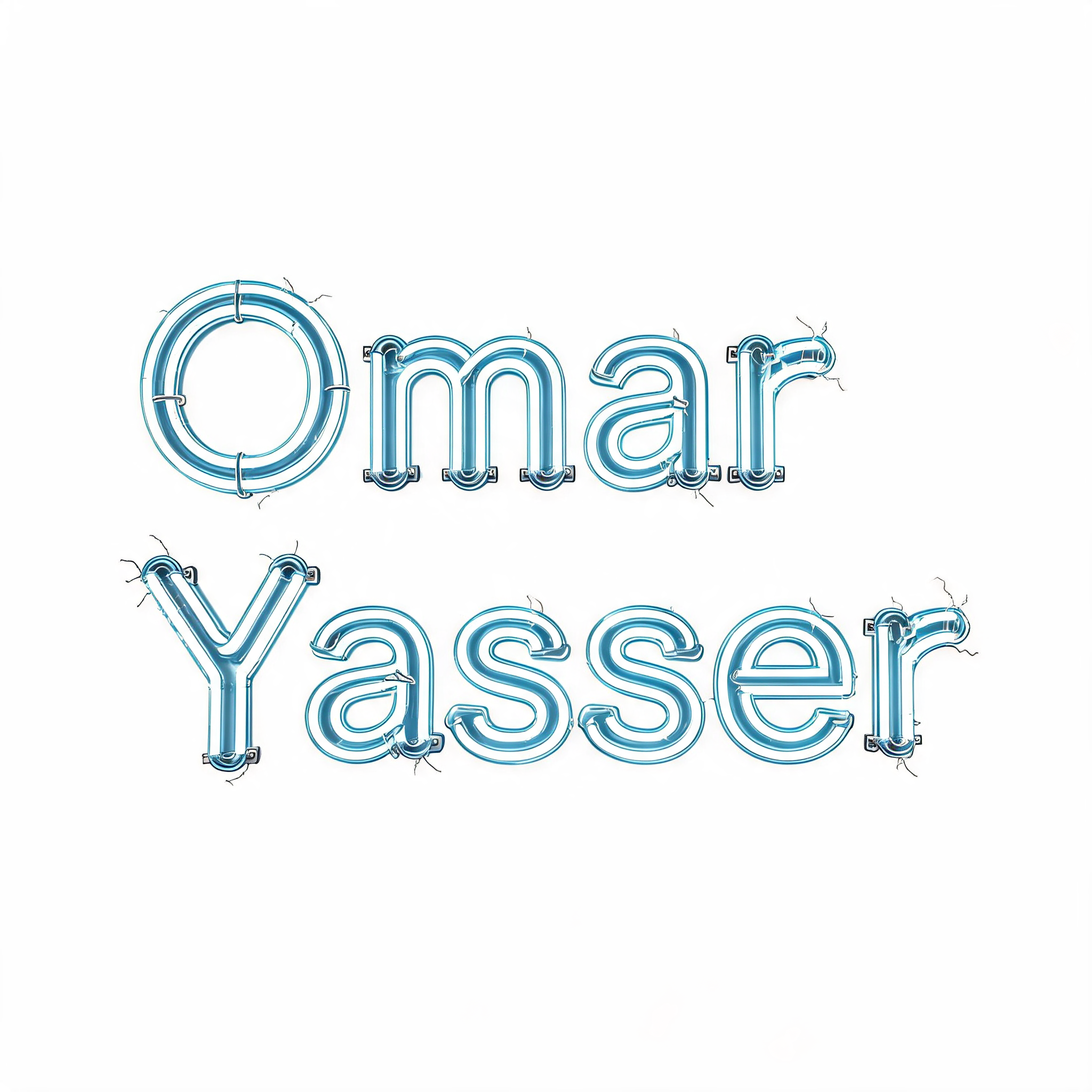 "Omar Yasser" — Neon Glow | AI Text Effect Generator