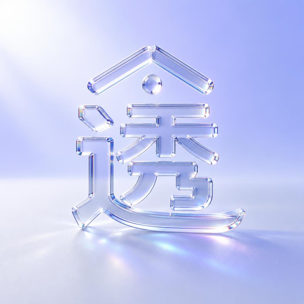 "透" — Glass | AI Text Effect Generator