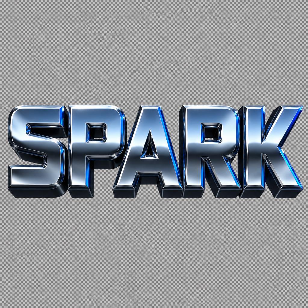 "SPARK" — Chrome Metal 3d | AI Text Effect Generator
