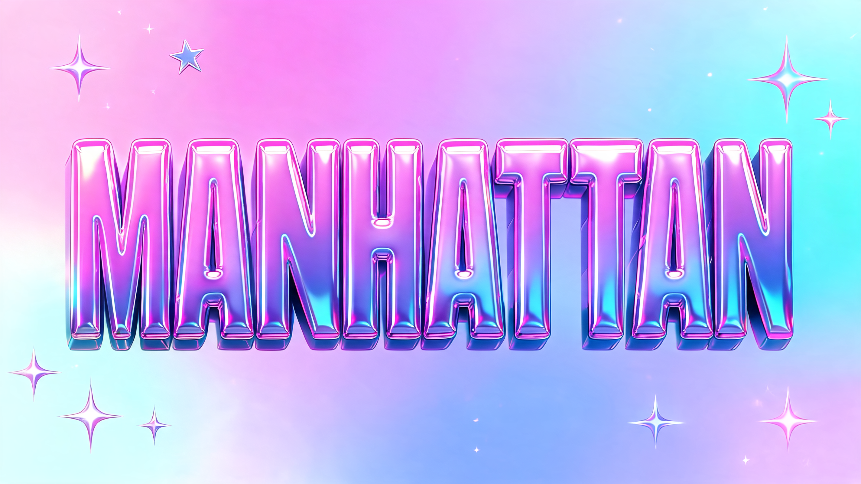 "MANHATTAN" — Y2k text effect