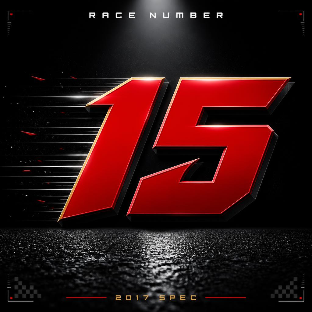 "15
RACE NUMBER
2017 SPEC" — Racing | AI Text Effect Generator