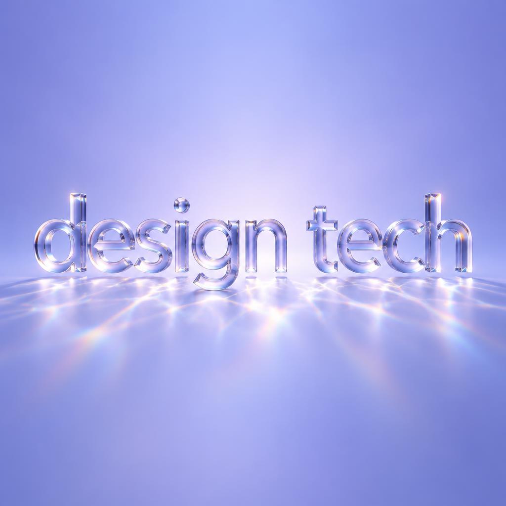 "design tech" — Glass | AI Text Effect Generator