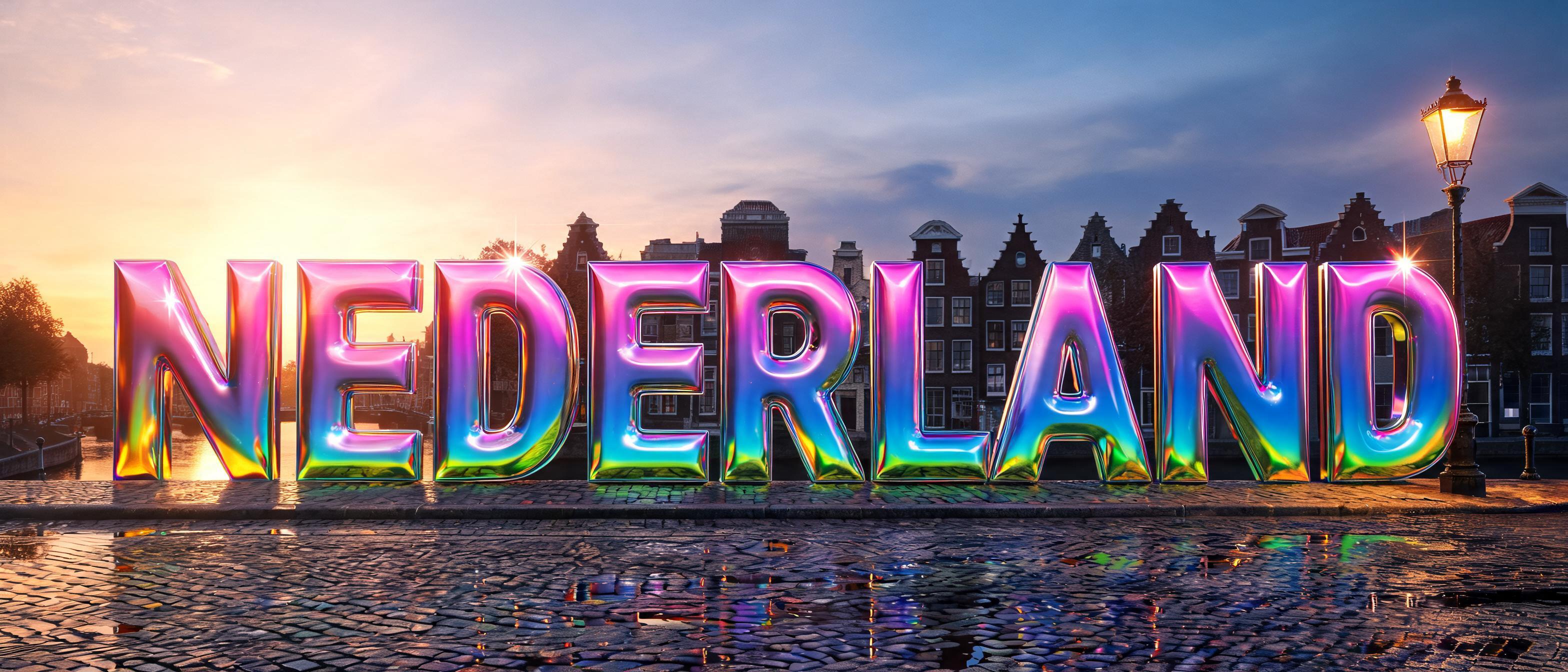 "ＮＥＤＥＲＬＡＮＤ" — Y2k Chrome | AI Text Effect Generator