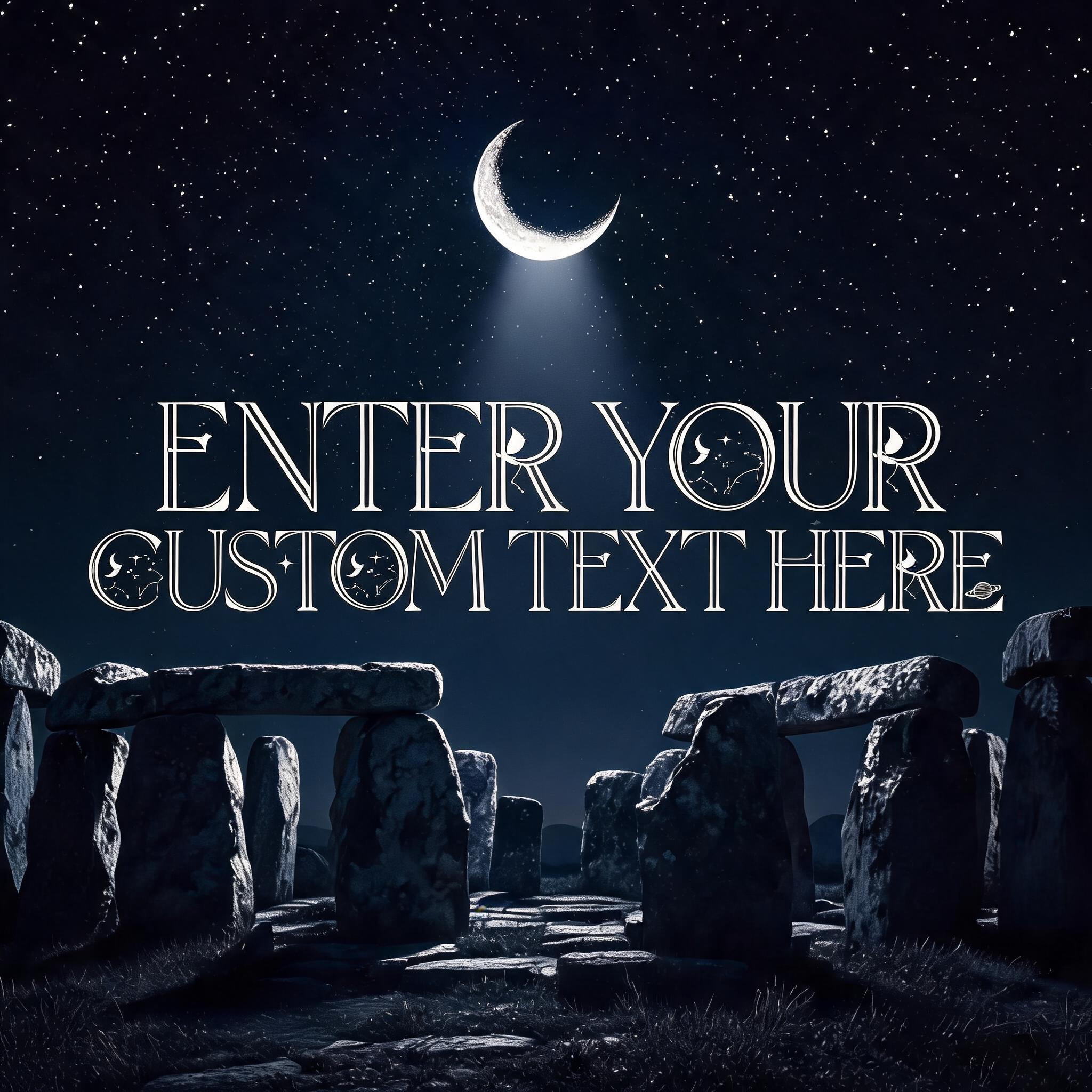 "ENTER YOUR CUSTOM TEXT HERE" — Celestial Symbol text effect