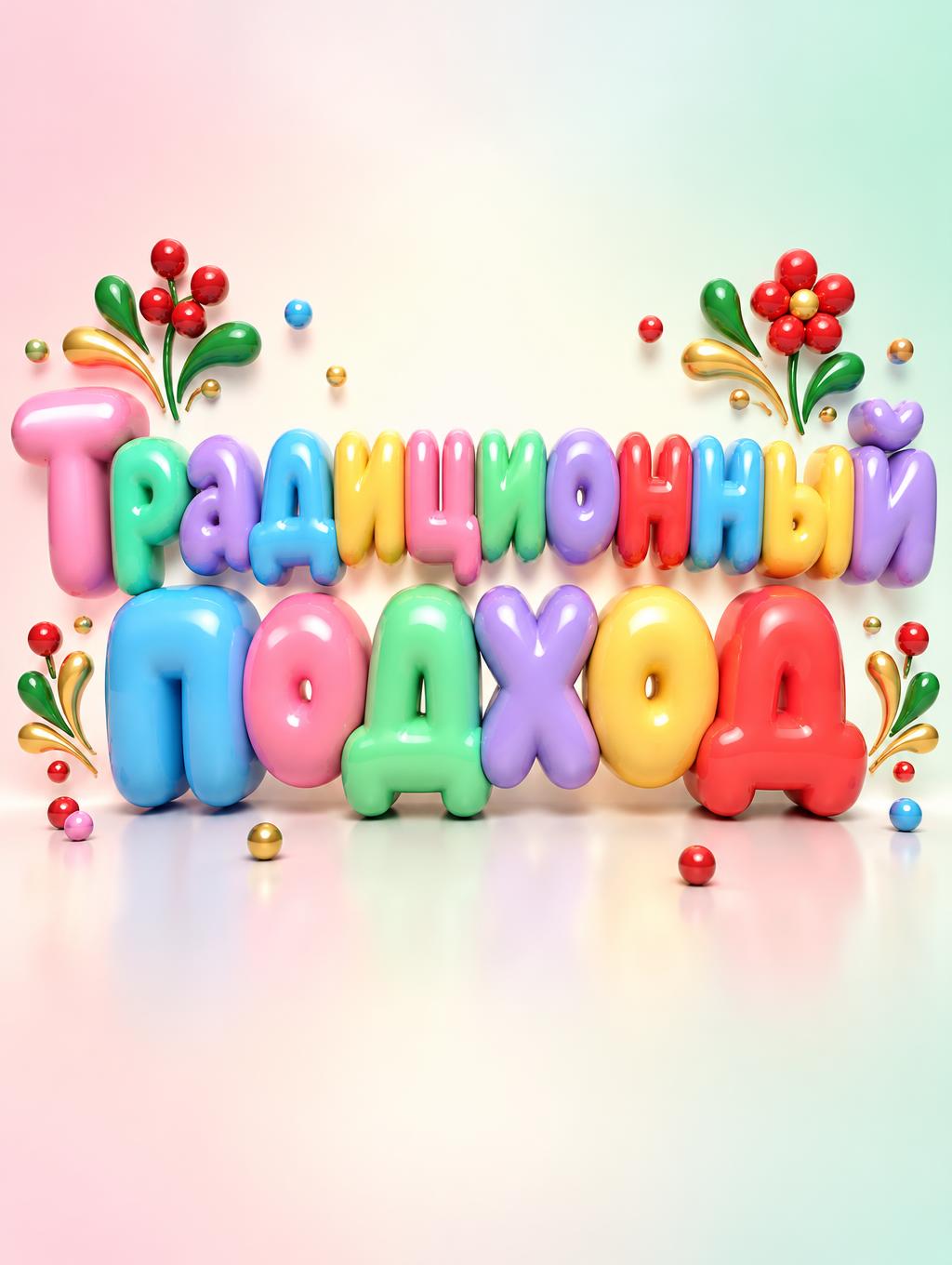 "Традиционный подход" — 3d Bold Inflated | AI Text Effect Generator