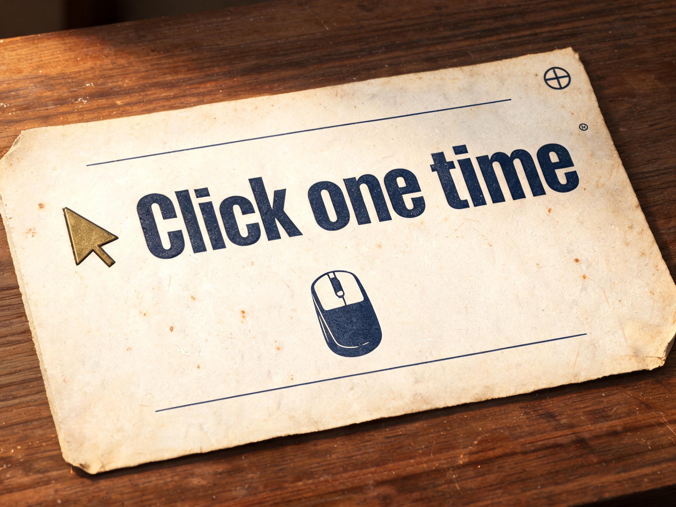"Click one time" — Vintage | AI Text Effect Generator