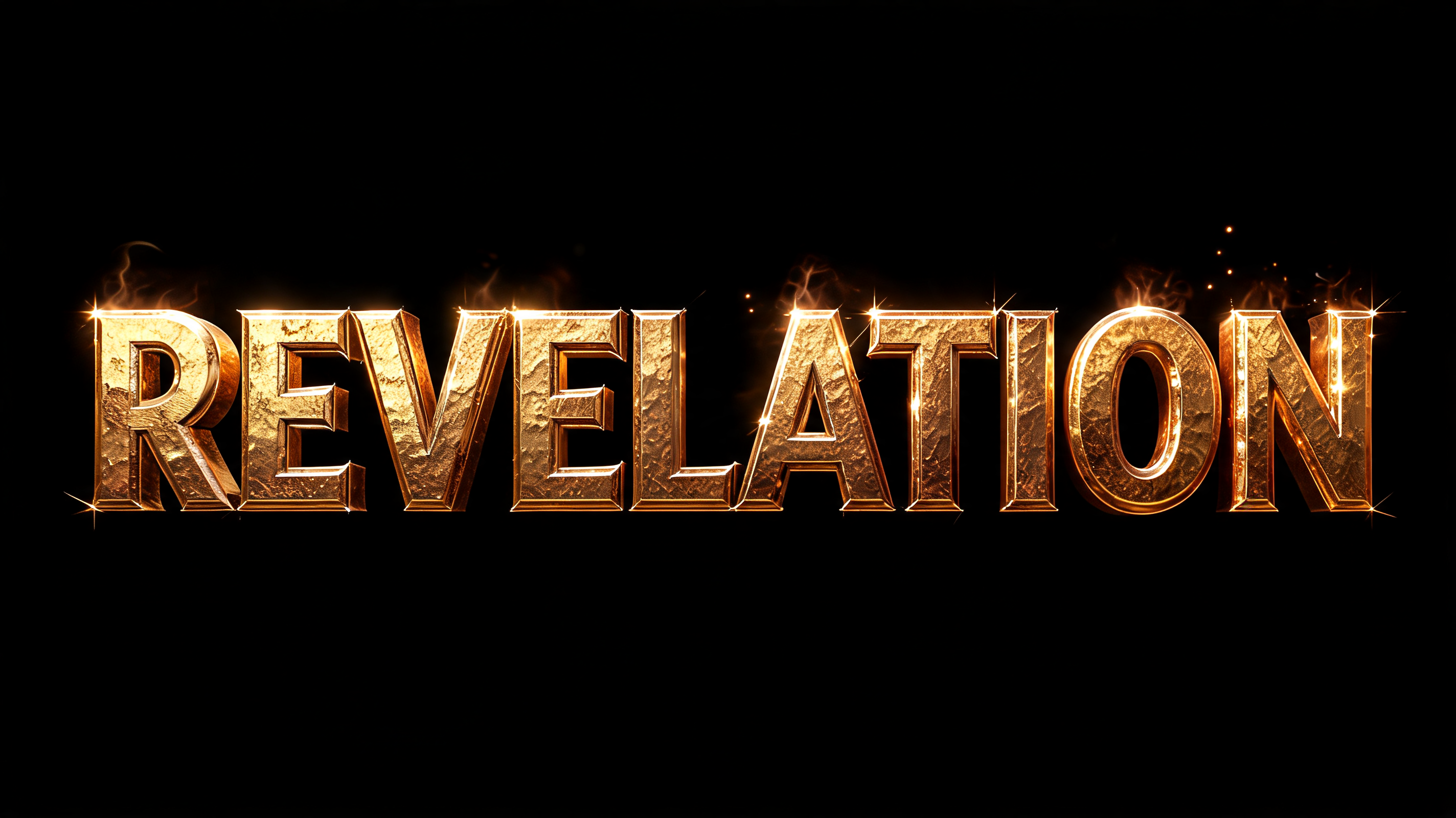 "REVELATION" — 3d Bold Gold text effect