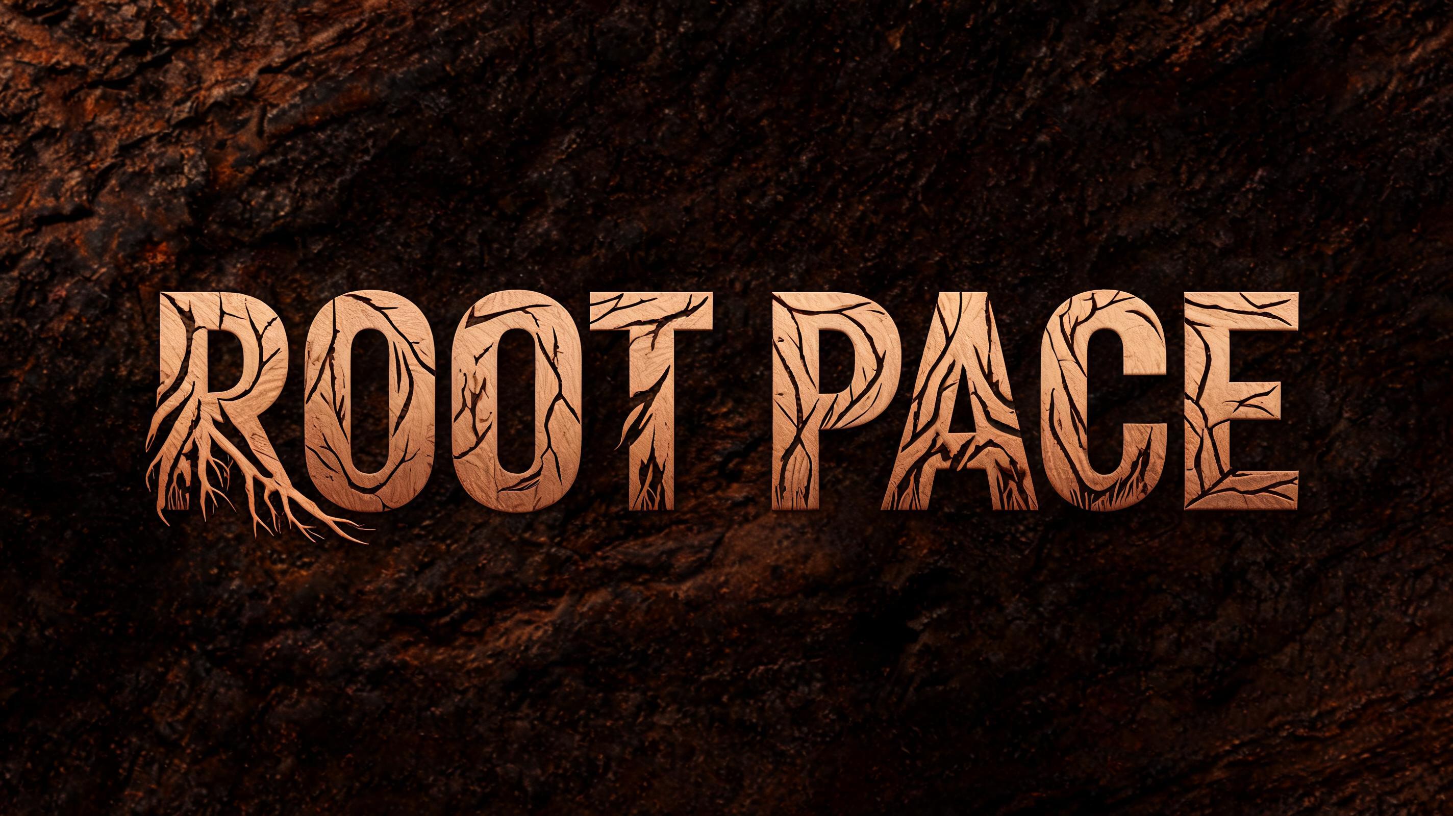 "ROOT PACE" — Gothic text effect