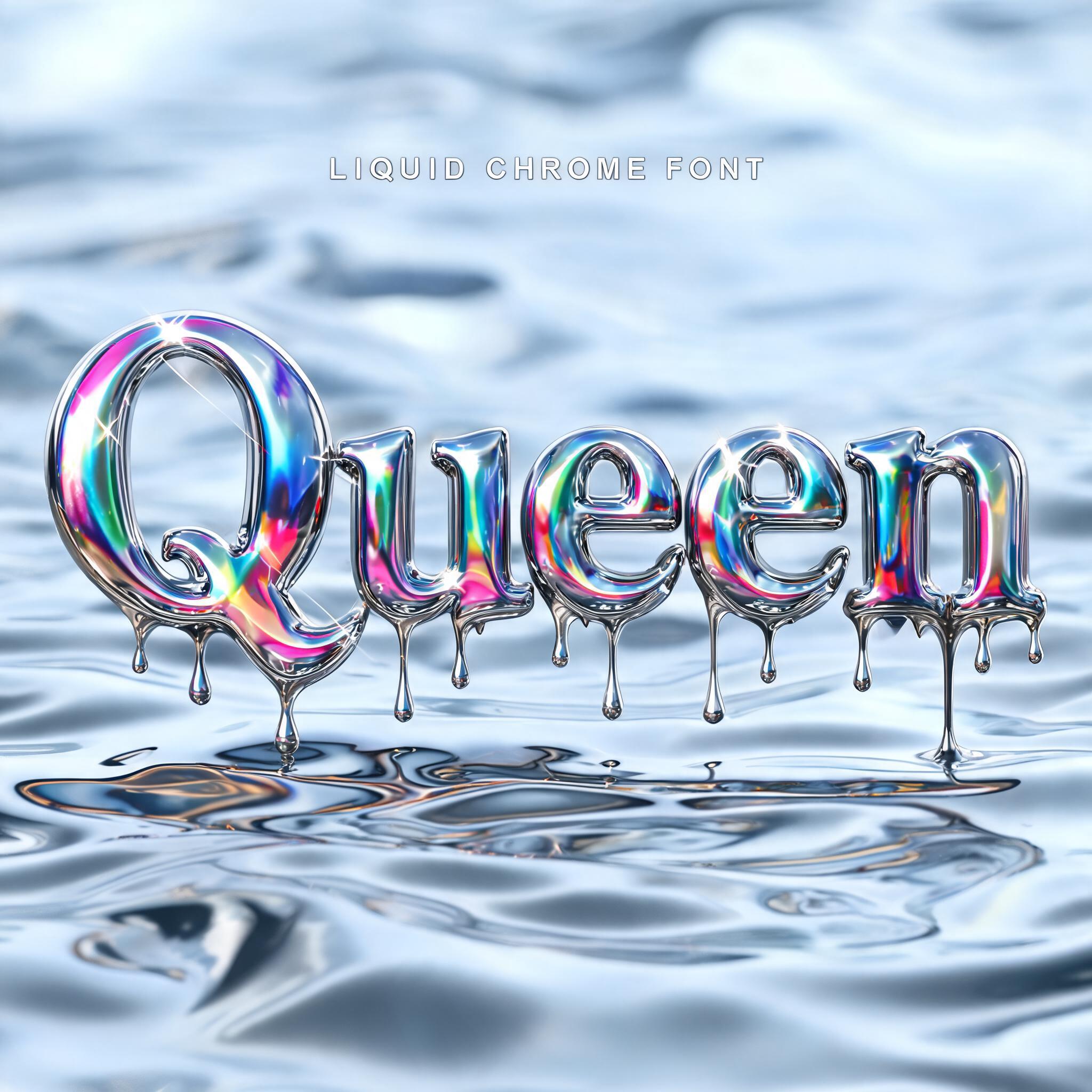 "Queen" — Y2k Chrome | AI Text Effect Generator