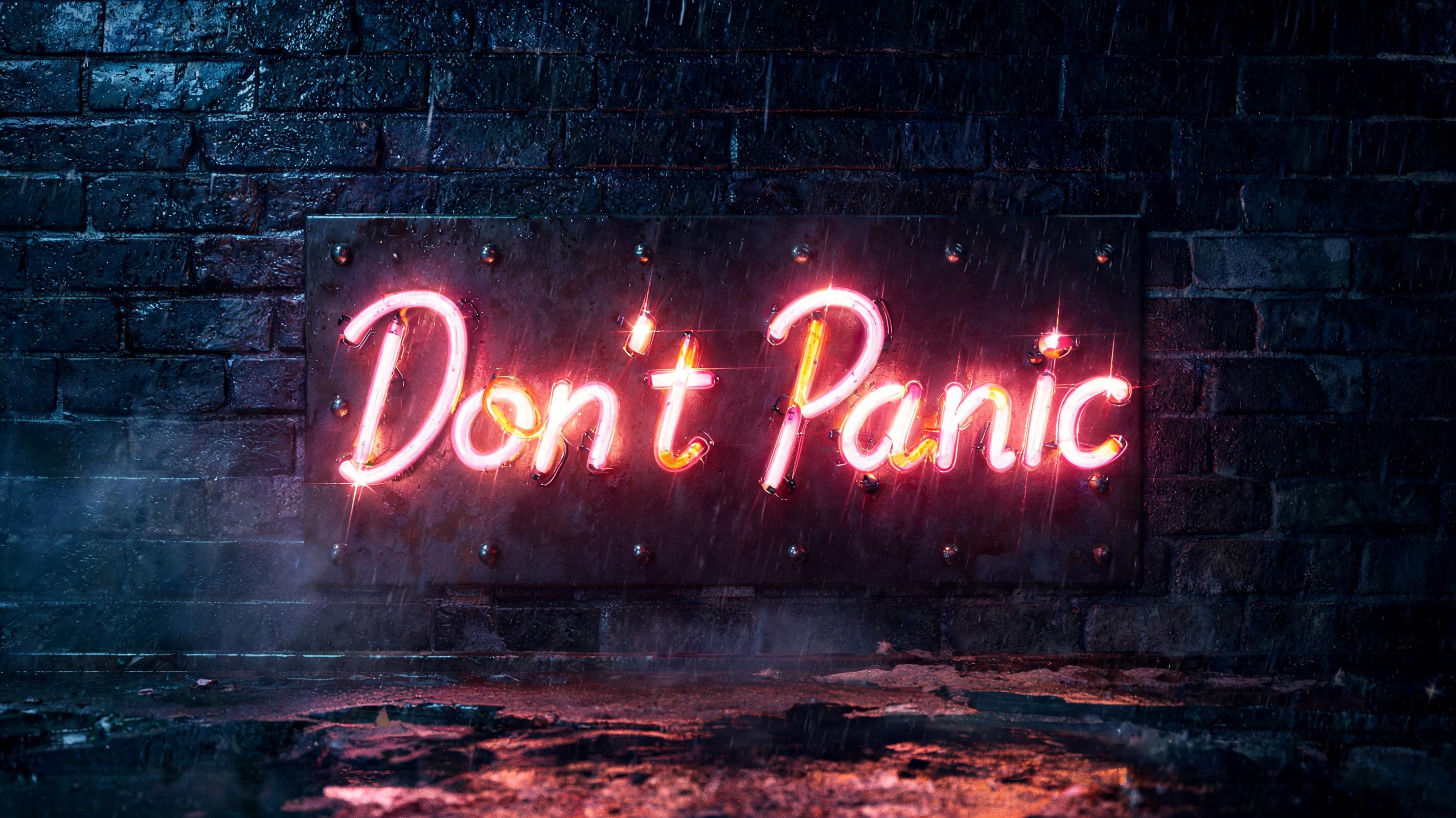 "Don't Panic" — Neon Sign | AI Text Effect Generator