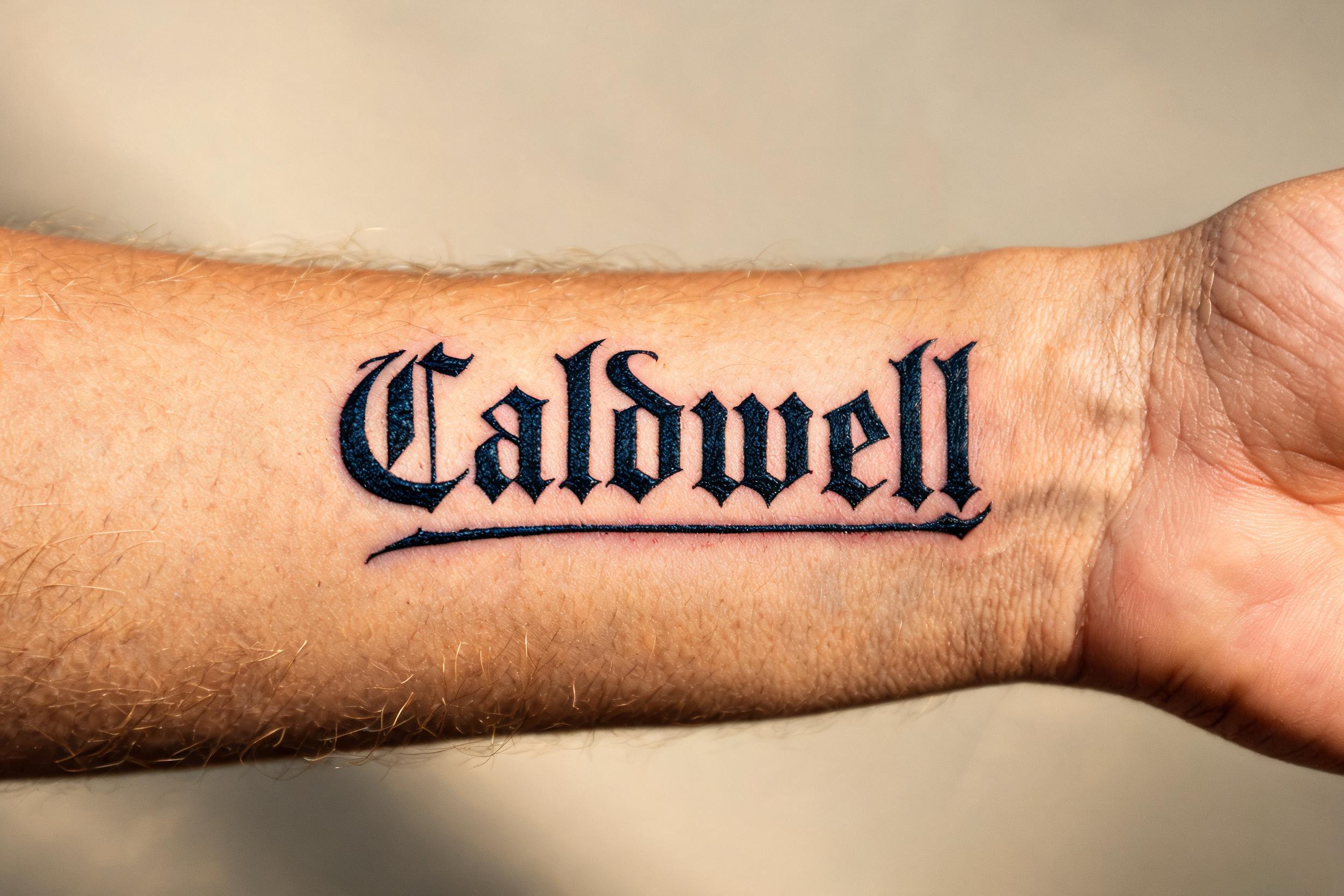 "caldwell" — Tattoo | AI Text Effect Generator