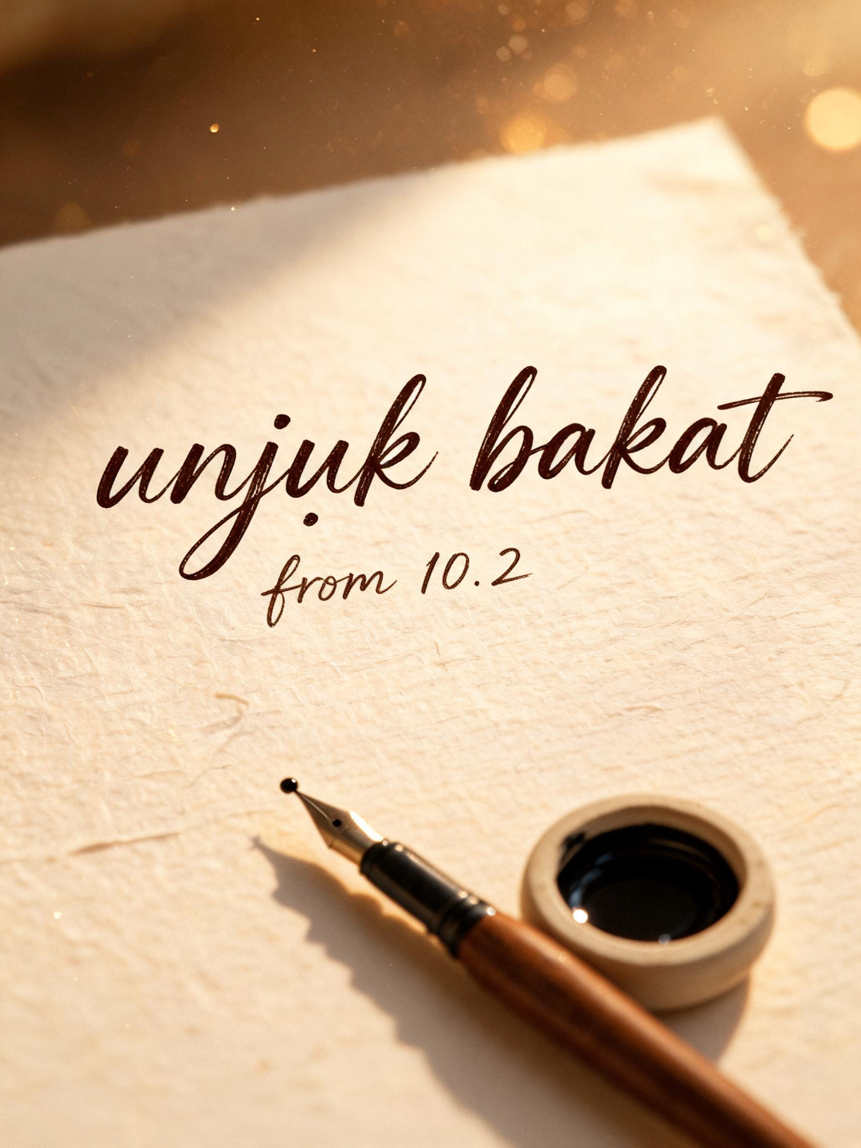 "unjuk bakat
from 10.2" — Handwritten Script | AI Text Effect Generator