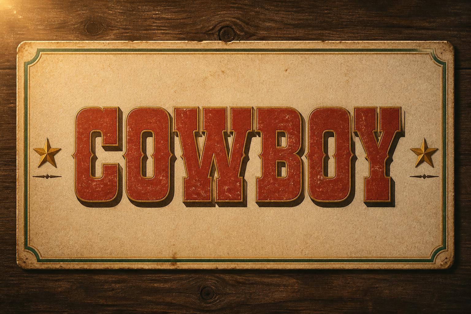 "COWBOY" — Vintage | AI Text Effect Generator
