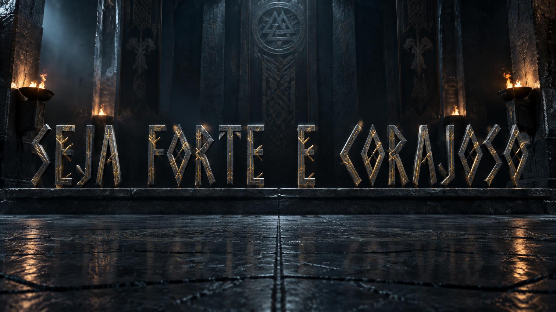 "SEJA FORTE E CORAJOSO" — Viking Runic | AI Text Effect Generator