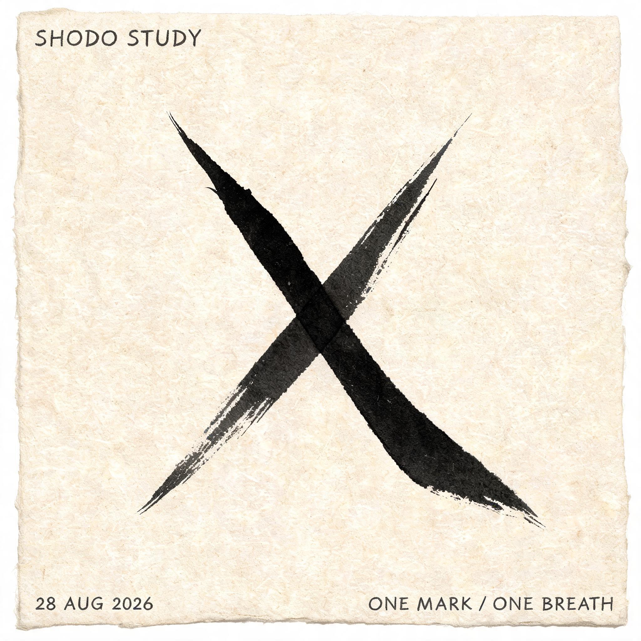 "X
SHODO STUDY
28 AUG 2026
ONE MARK / ONE BREATH" — Brush Japanese Ink | AI Text Effect Generator