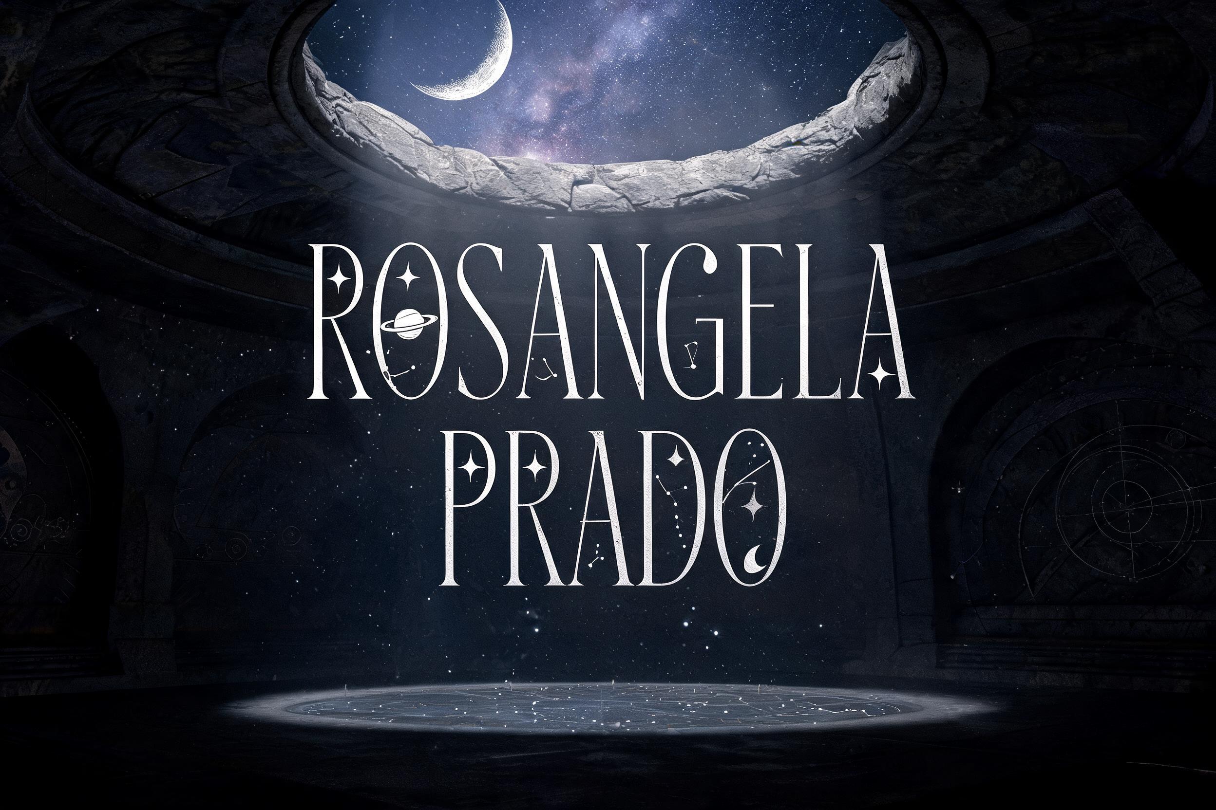 "ROSANGELA  PRADO" — Celestial Symbol text effect