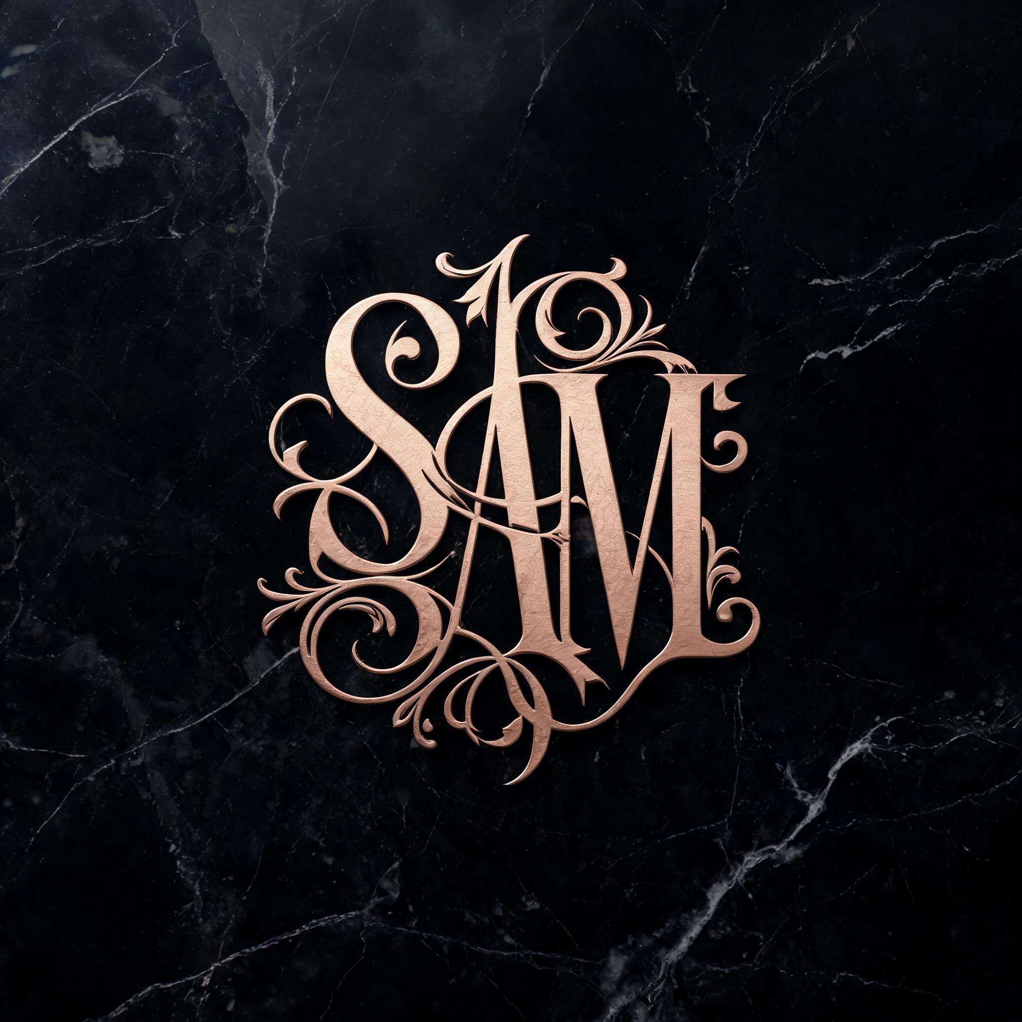 "sam" — Elegant Script | AI Text Effect Generator