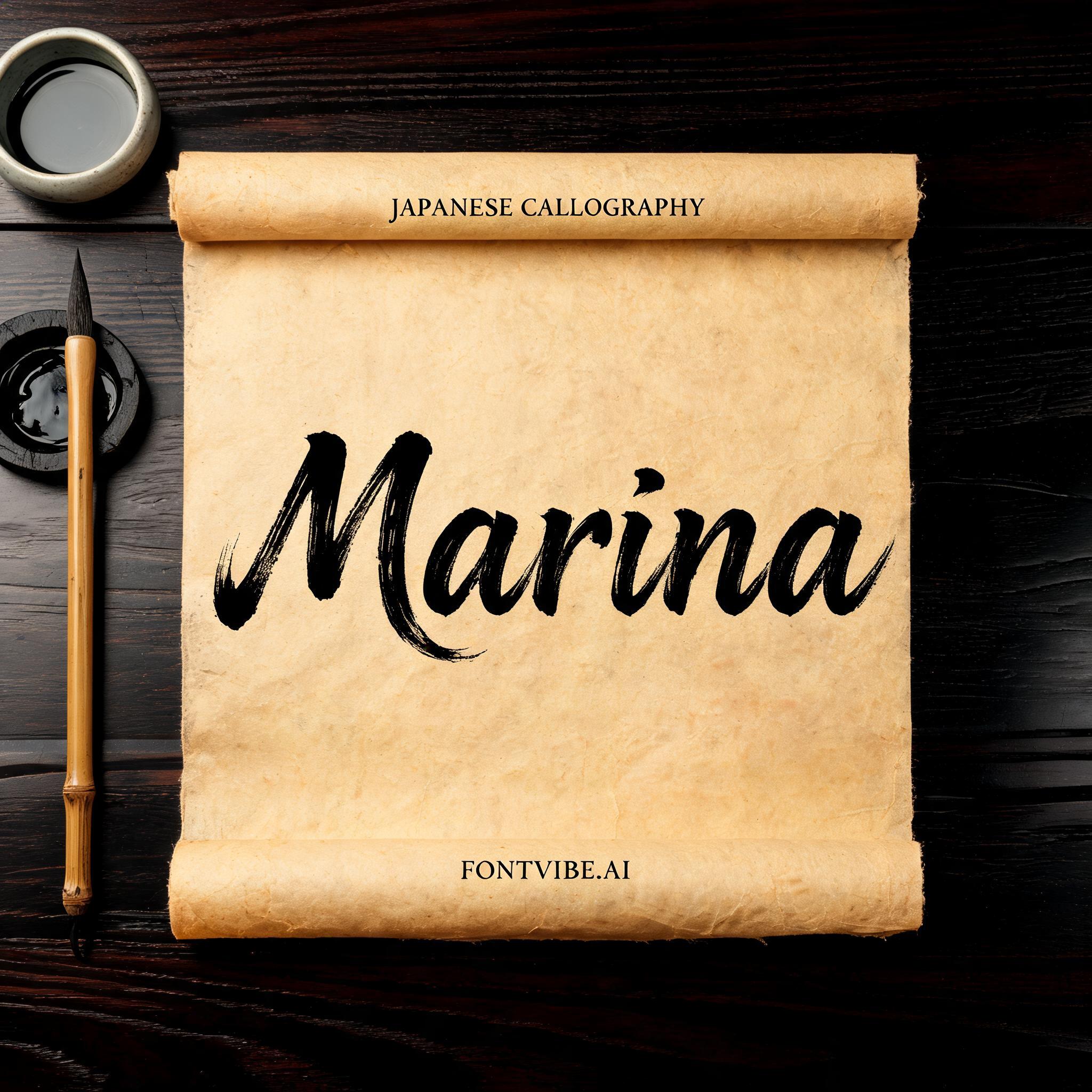 "Marina" — Brush Japanese Ink | AI Text Effect Generator